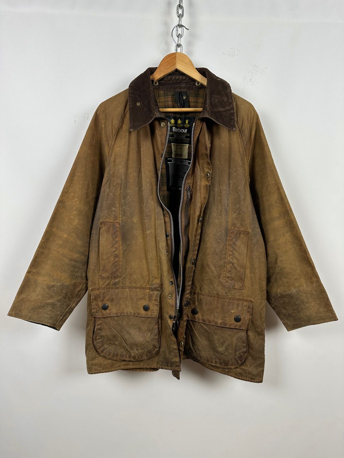 Barbour Vintage Barbour Beaufort Olive Brown Waxed Coat Jacket Size US XXL / EU 58 / 5 - 3 Thumbnail