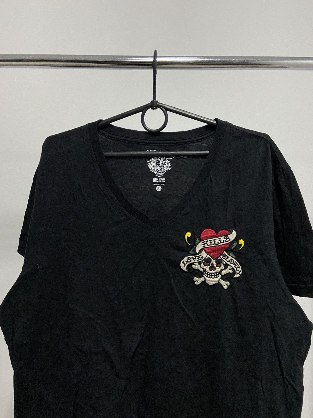 Ed Hardy × Vintage Ed Hardy T Shirt Vintage Big Logo Tattoo skull 💀 Size US XXL / EU 58 / 5 - 3 Thumbnail