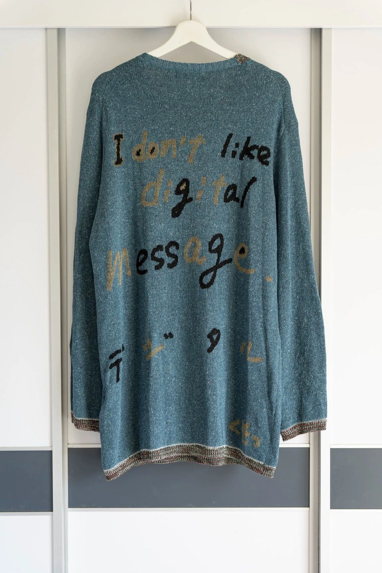 Yohji Yamamoto Yohji Yamamoto 22ss slogan graffiti silk sweater Size US L / EU 52-54 / 3 - 2 Thumbnail