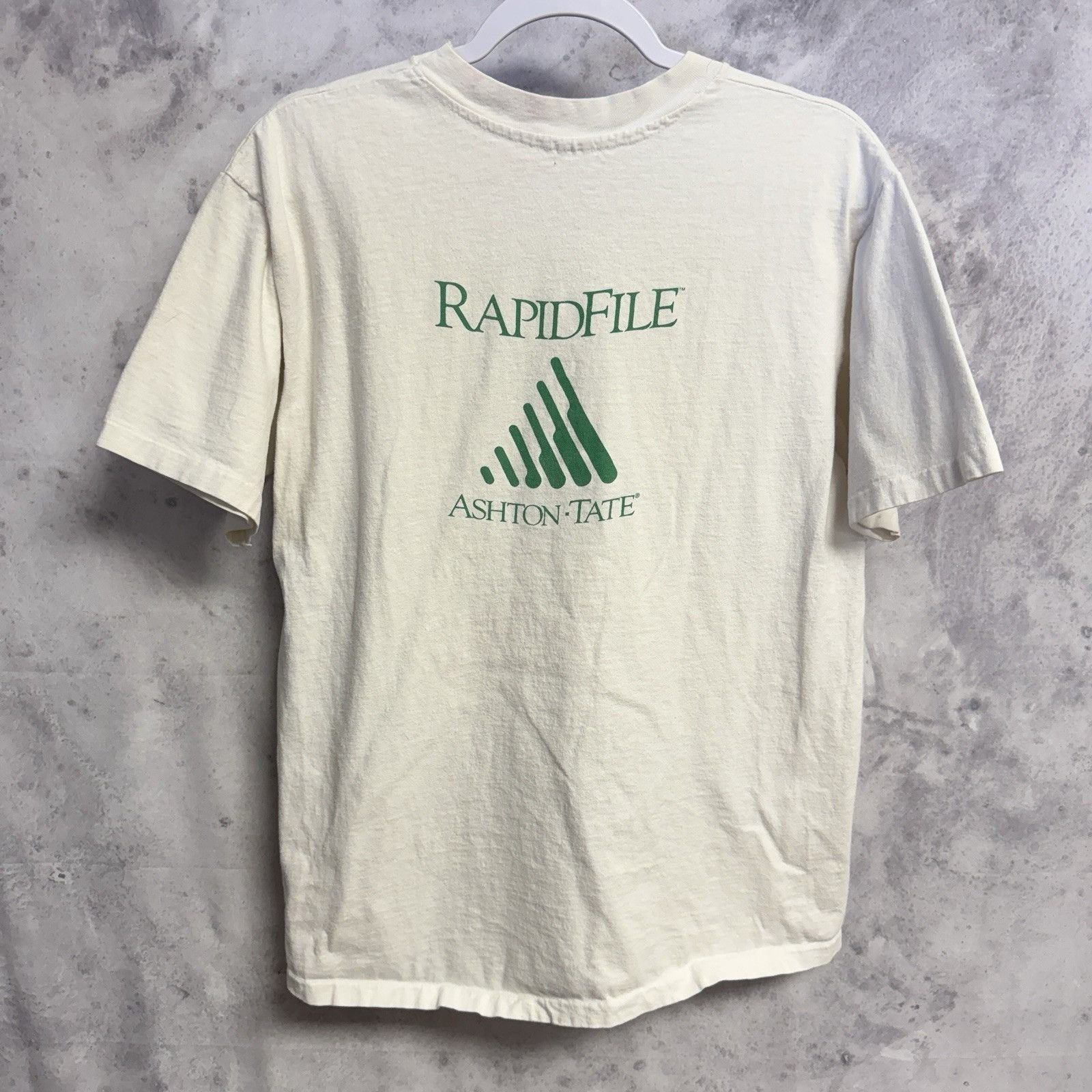 Vintage Vintage 90s Technology T Shirt Mens Medium White Size US M / EU 48-50 / 2 - 3 Thumbnail