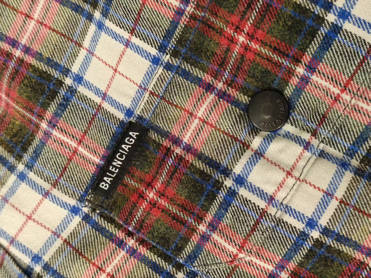 Balenciaga 22ss flannel plaid gradient hooded jacket