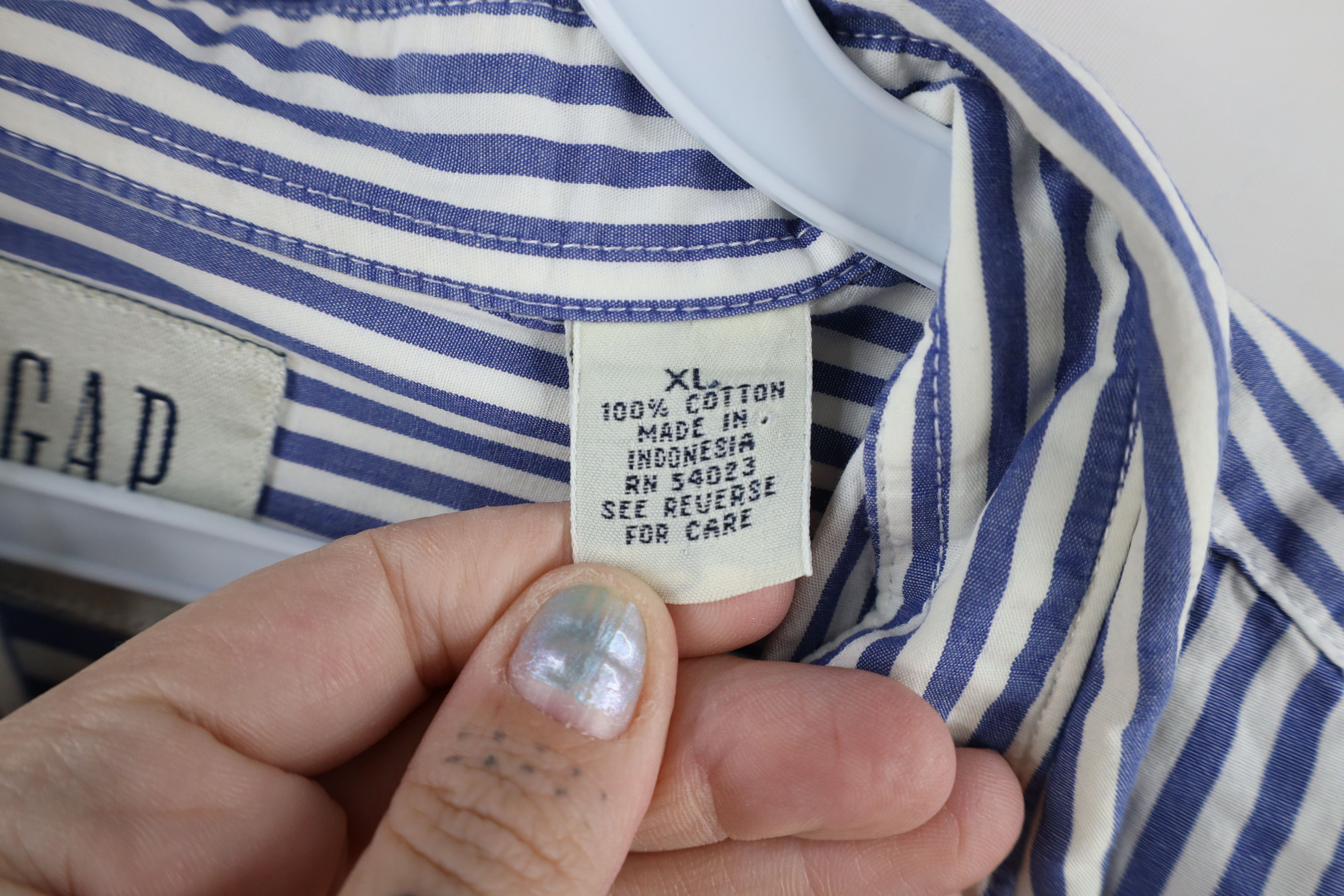 Gap × Vintage Vintage 90s Gap Striped Oxford Button Down Shirt Cotton Size US XL / EU 56 / 4 - 6 Thumbnail