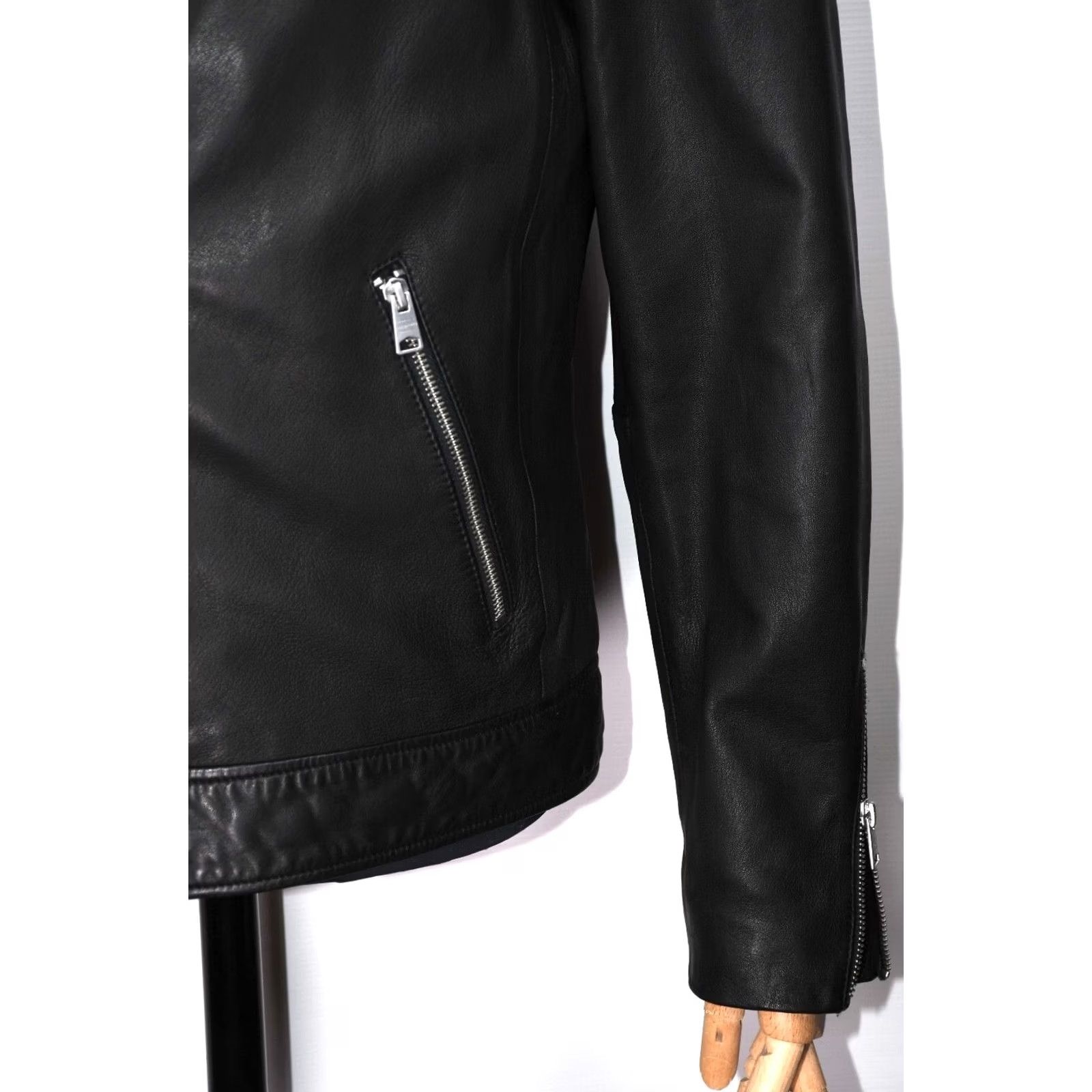 Allsaints AllSaints Tyson Biker Jacket Men's Black M Leather Zip Jacket Motocy Cleather? Size US M / EU 48-50 / 2 - 3 Thumbnail