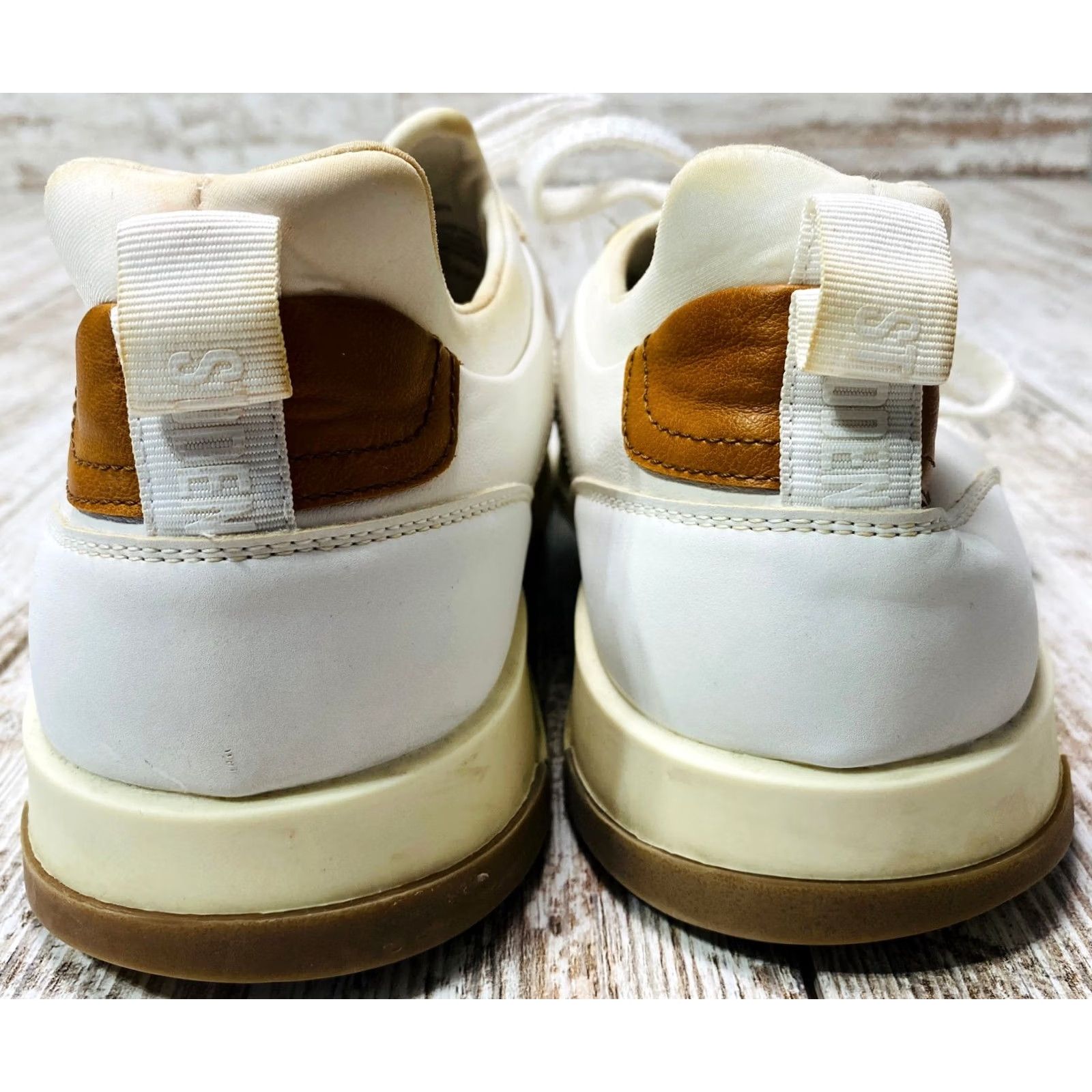 Steve Madden Steve Madden Dandyy Sneaker Mens 13M White Leather Lace Up 1218 Sneakers Mens White Brown Leather Lace Up Casual Size US 13 / EU 46 - 7 Thumbnail
