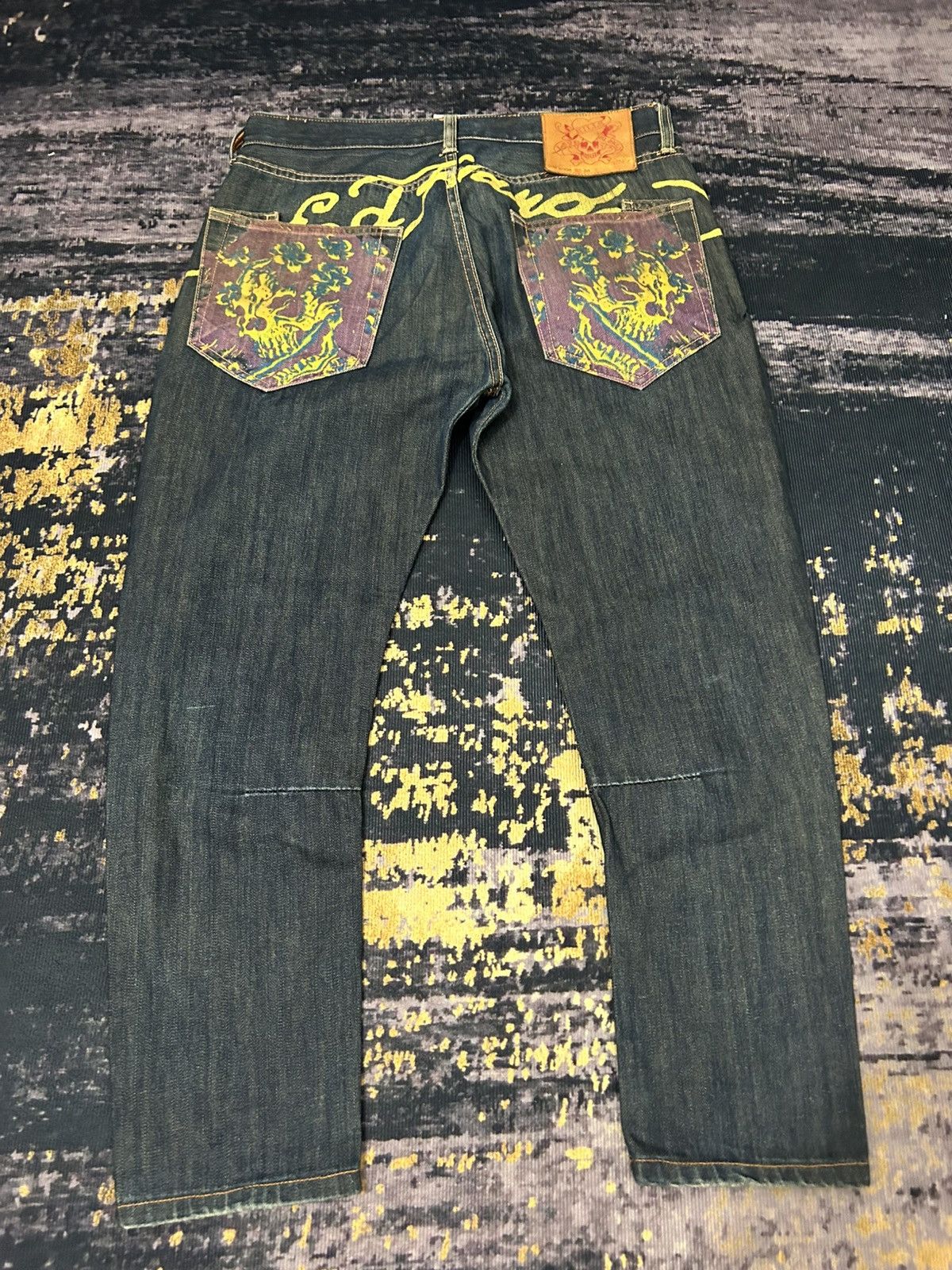 Ed Hardy 2008 Ed Hardy Skull Pocket Back Jeans Size US 38 / EU 54 - 2 Thumbnail