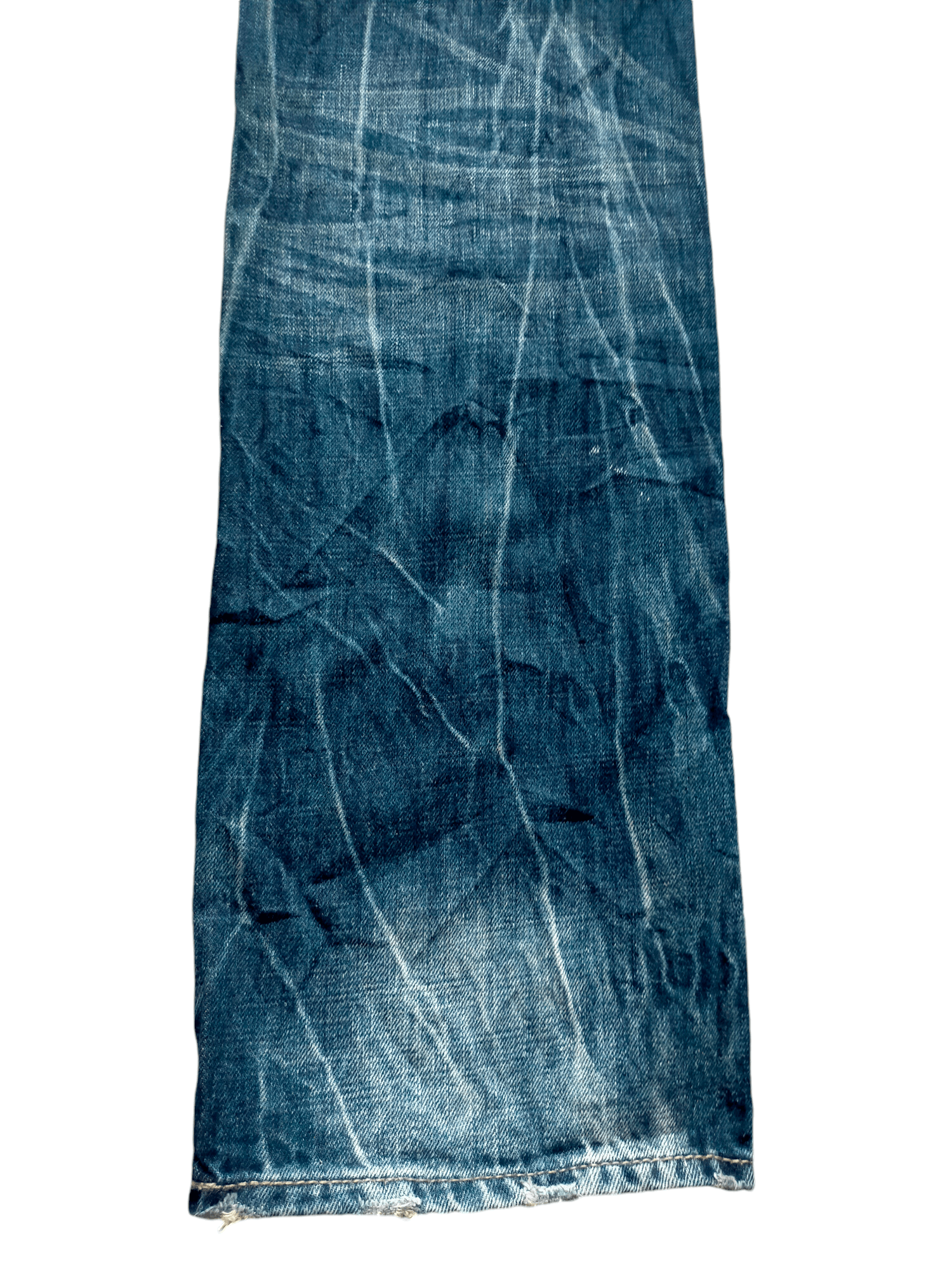 Back Number Acid Wash Bucklle Back Denim Pants