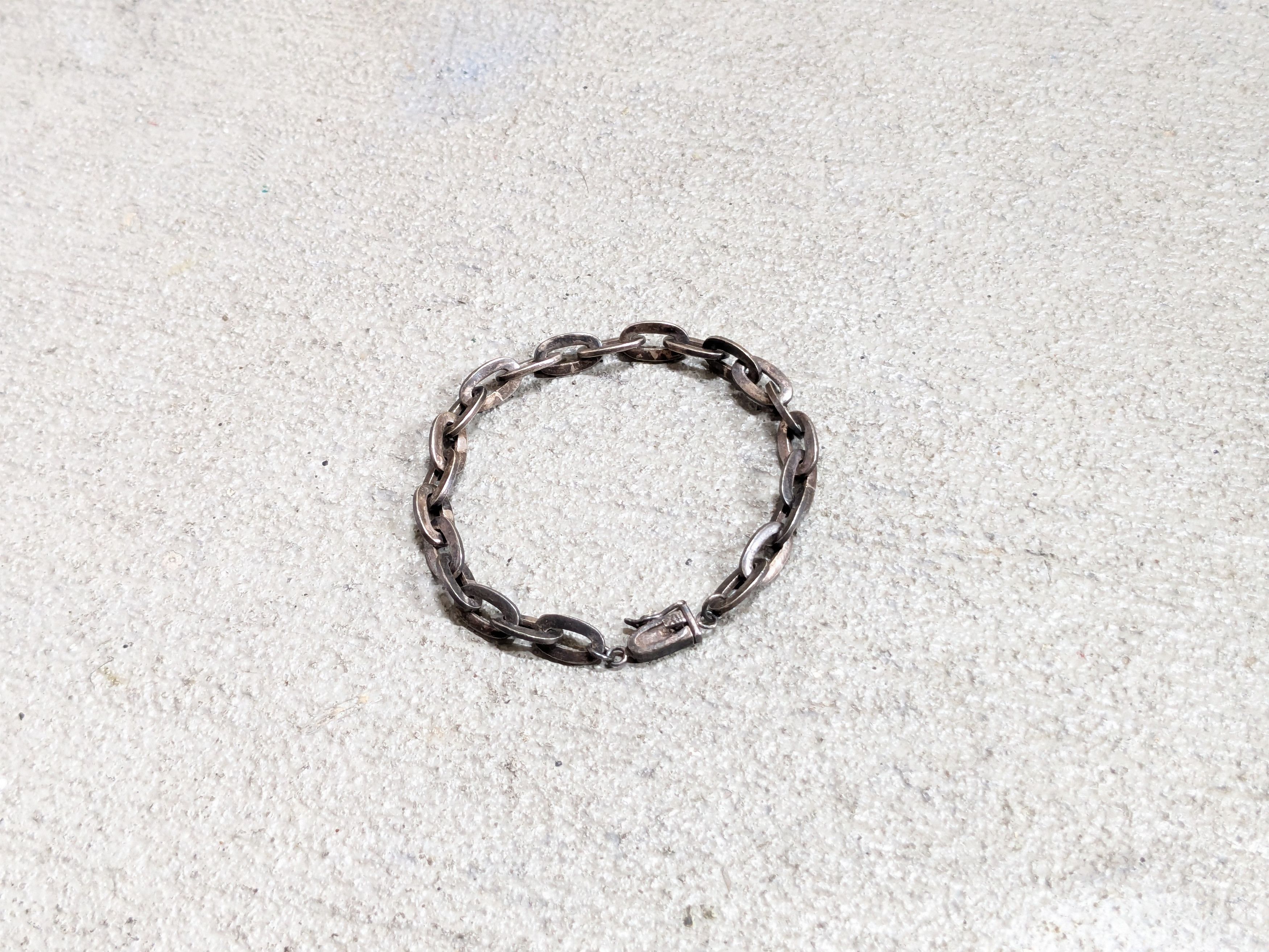 Jewelry Vintage Sterling Silver Bracelet Oval 7" Chain Link Size ONE SIZE - 1 Thumbnail