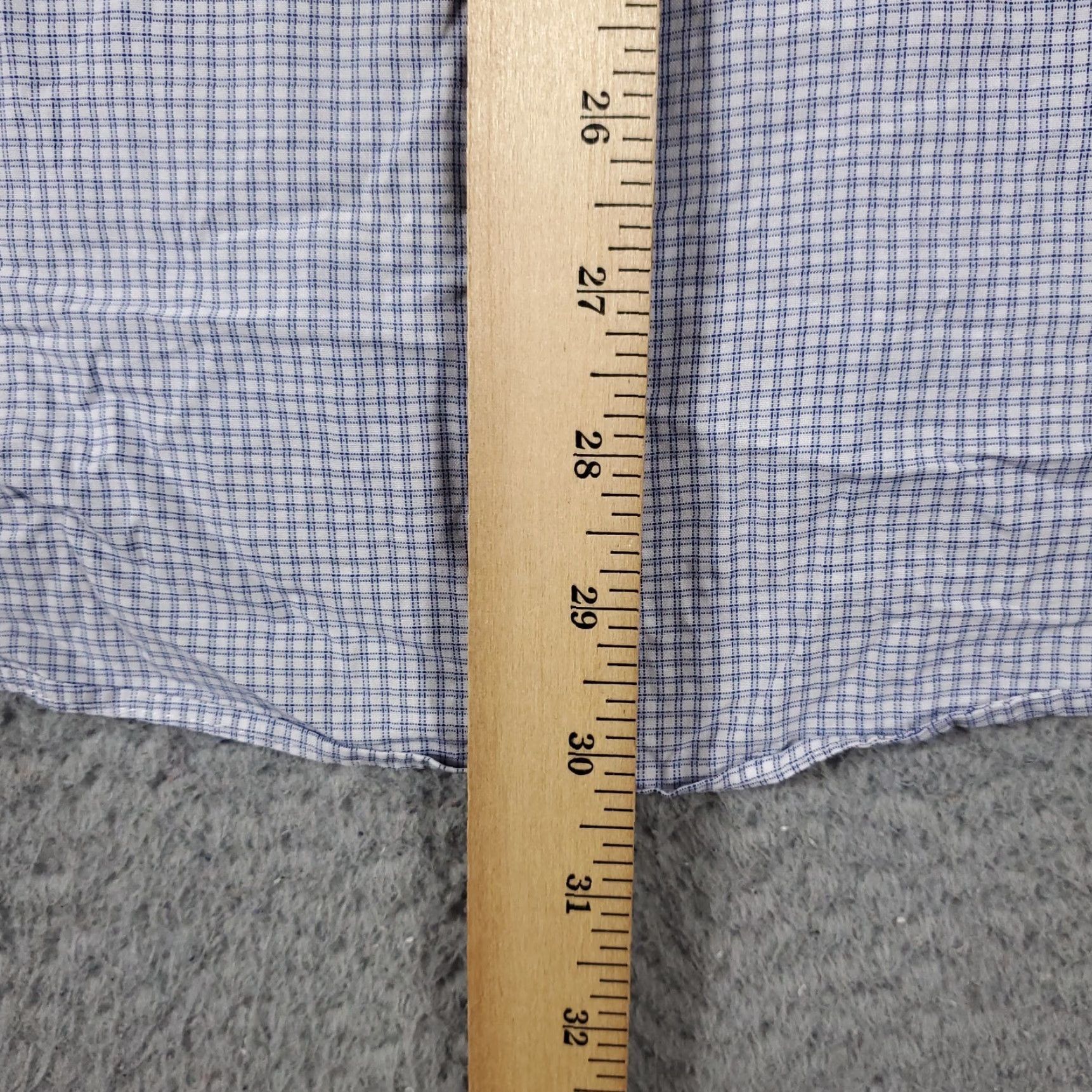 Nautica Nautica Dress Shirt Mens 17 Blue Check Long Sleeve Button Up Collared 100% Cotton Adults Regular Navy Size 46R - 6 Thumbnail