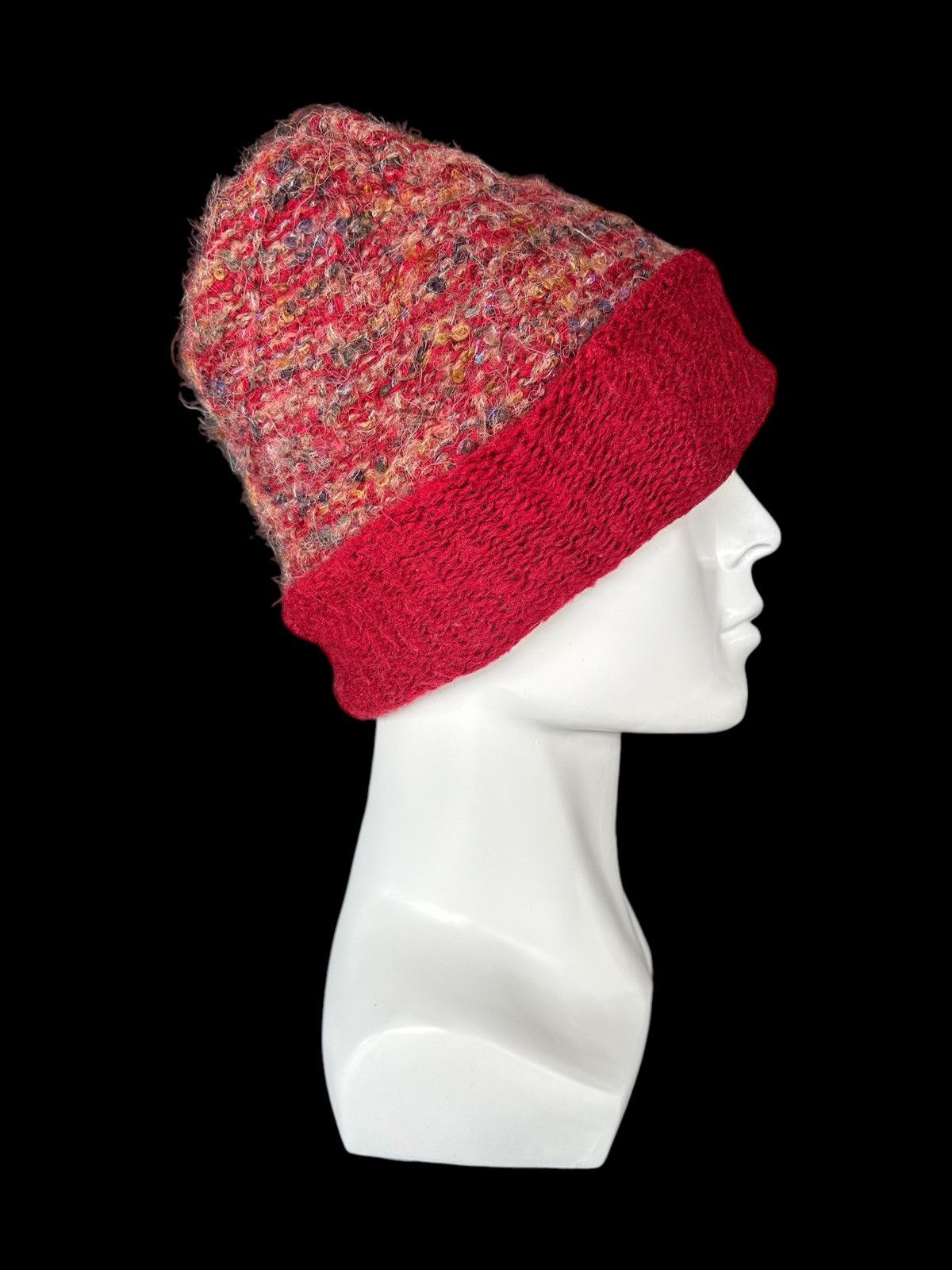Japanese Brand × Kapital × Vintage Vintage Crochet Knitted Hairy Beanie Hats ☠️☠️ Size ONE SIZE - 1 Thumbnail