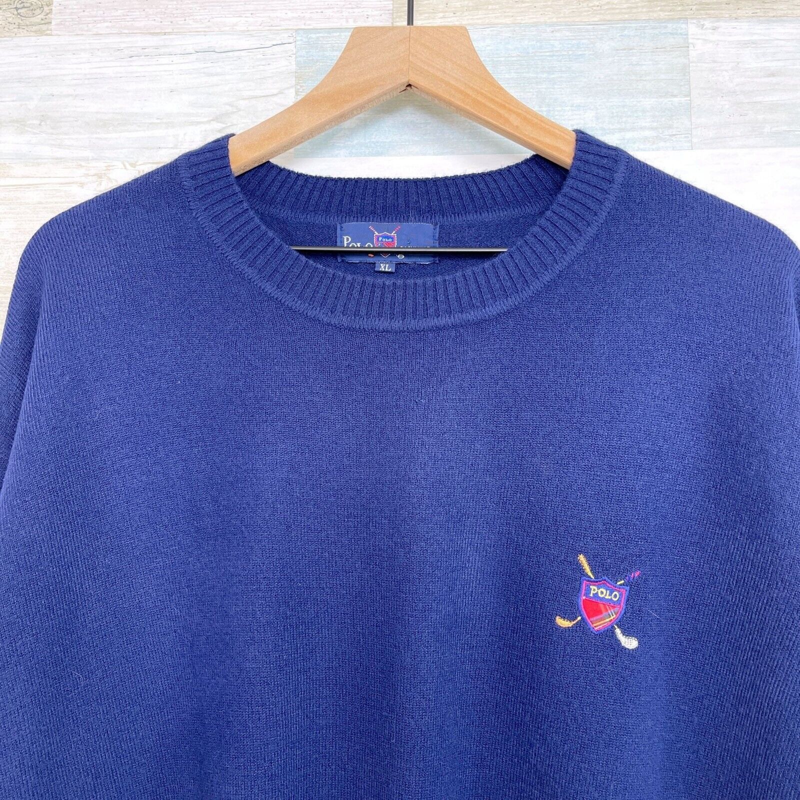 Polo Ralph Lauren POLO Ralph Lauren Cashmere Sweater Blue Golf VTG Mens XL Size US XL / EU 56 / 4 - 2 Thumbnail