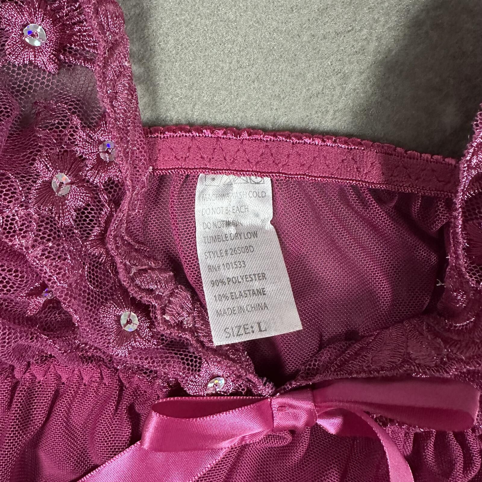 Other Lingerie Tank Top Pink Mesh Lace Y2K Size L / US 10 / IT 46 - 4 Thumbnail