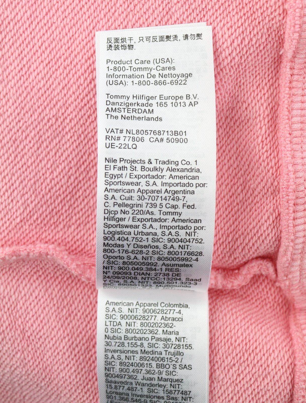 Tommy Hilfiger L Pink Crew Logo Sweatshirt 87393 Size US L / EU 52-54 / 3 - 9 Thumbnail
