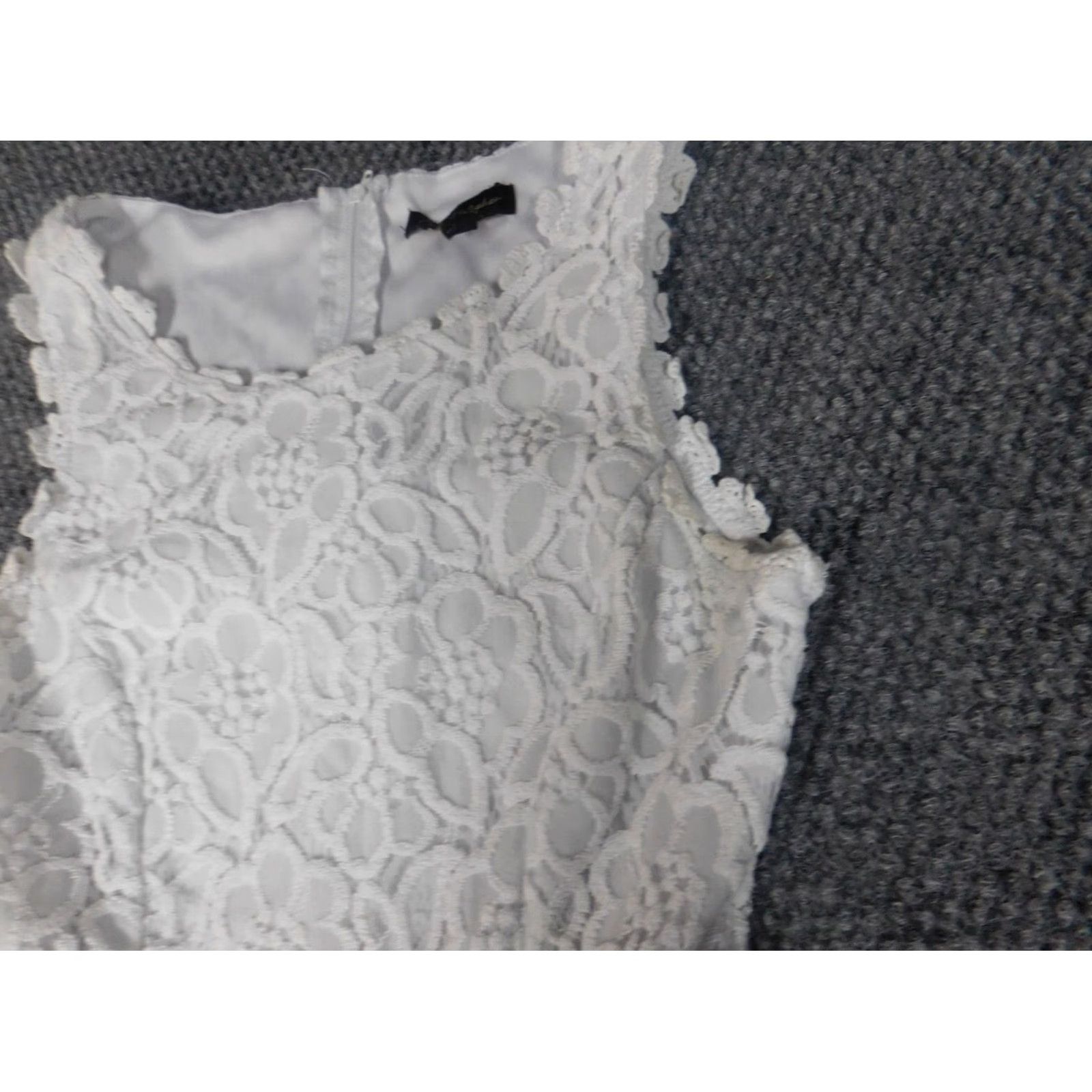 Vintage Jodi Kristopher Dress Womens 0 White A-Line Floral Lined Knee Length Sleeveless Scoop Neck Pullover Raglan Sleeve Buttonless (Good Condition) Size XS / US 0-2 / IT 36-38 - 5 Thumbnail