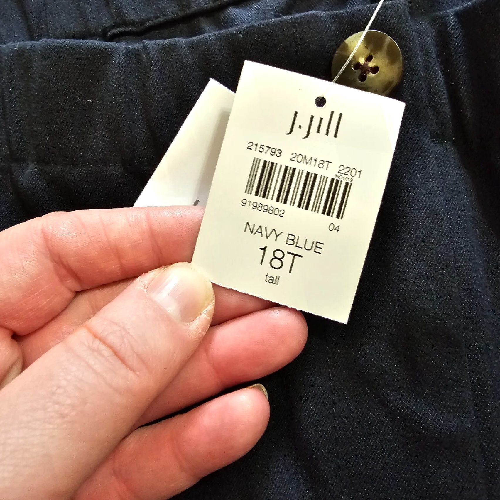J. Jill J Jill Pants Women 18 Tall Blue Tapered Elastic Waist Classic Career Slacks Size 40" / US 18 - 6 Thumbnail