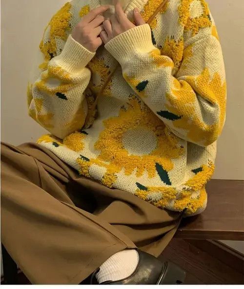 Japanese Brand Sunflower Warm Sweaters Male Size M / US 6-8 / IT 42-44 - 3 Thumbnail