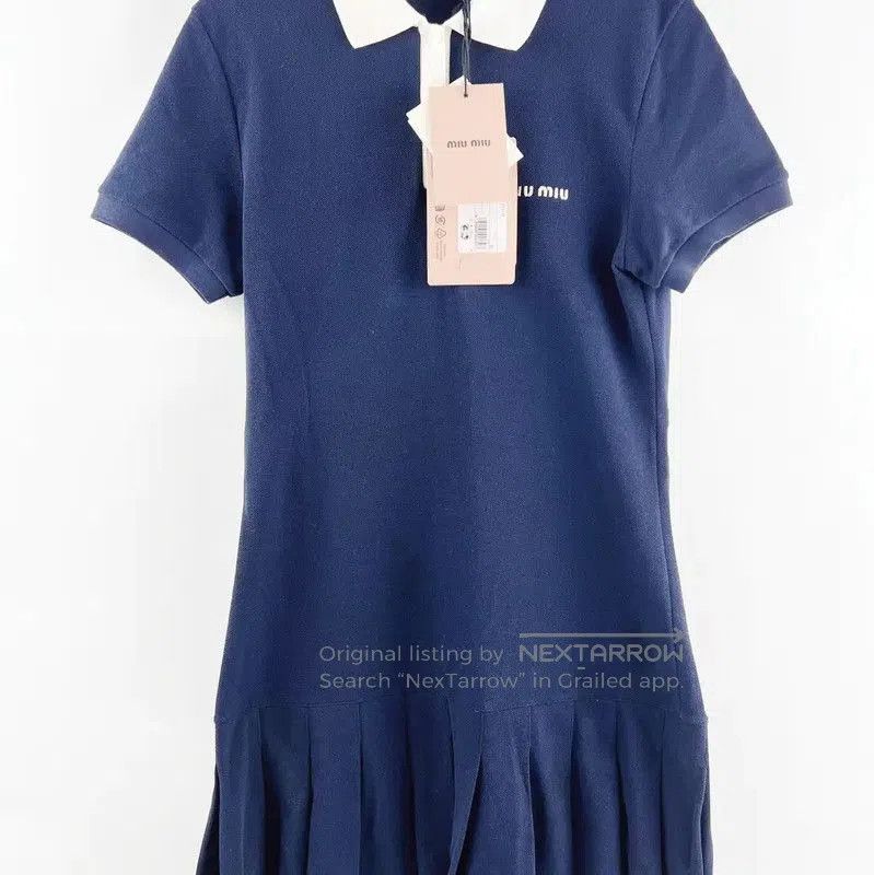 Miu Miu Miu Miu Dark Blue Cotton Dress . Size XS / US 0-2 / IT 36-38 - 1 Thumbnail