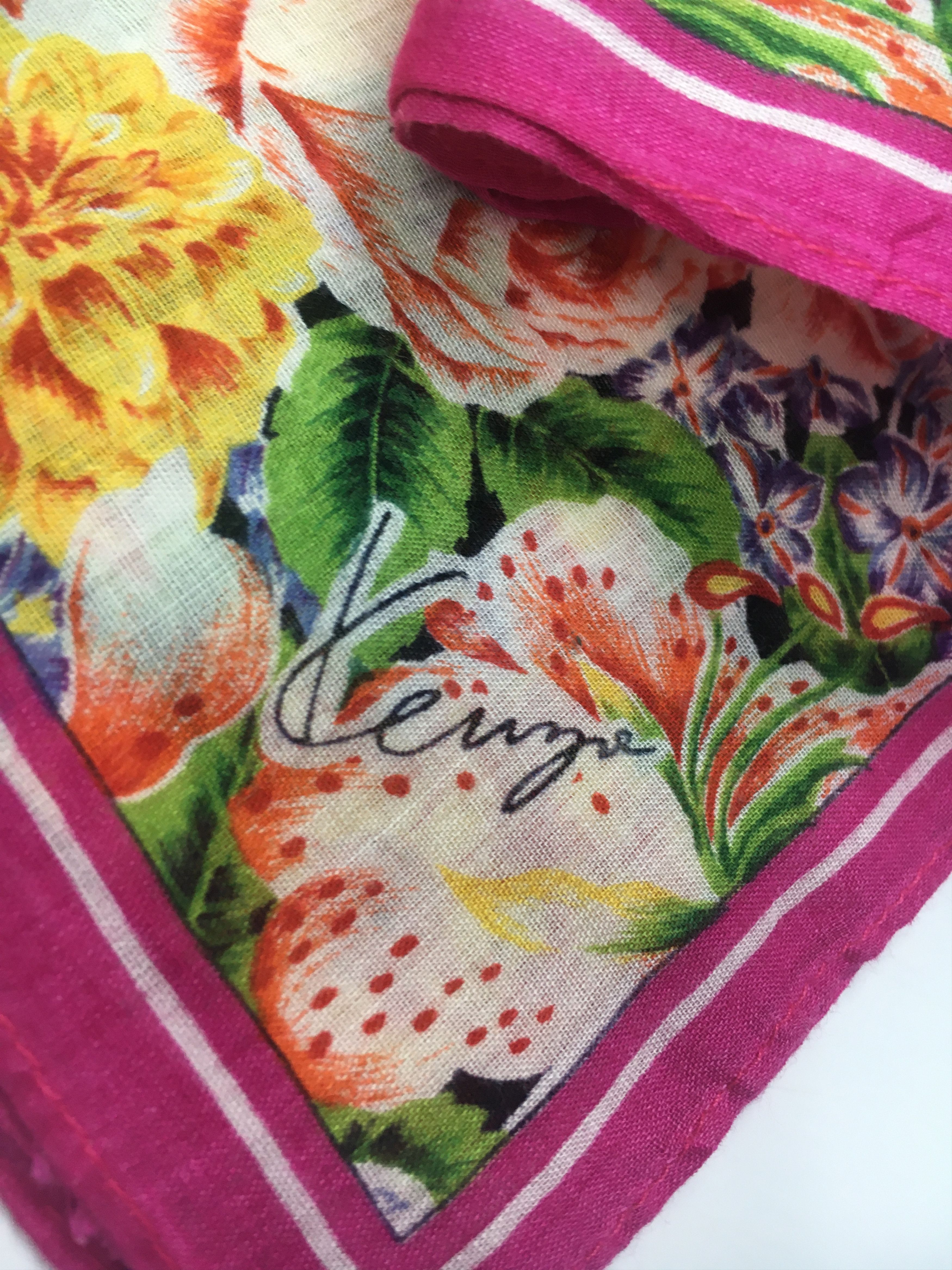 Kenzo Kenzo Floral Handkerchief Bandana Neckerchief HKC0016 Size ONE SIZE - 4 Thumbnail
