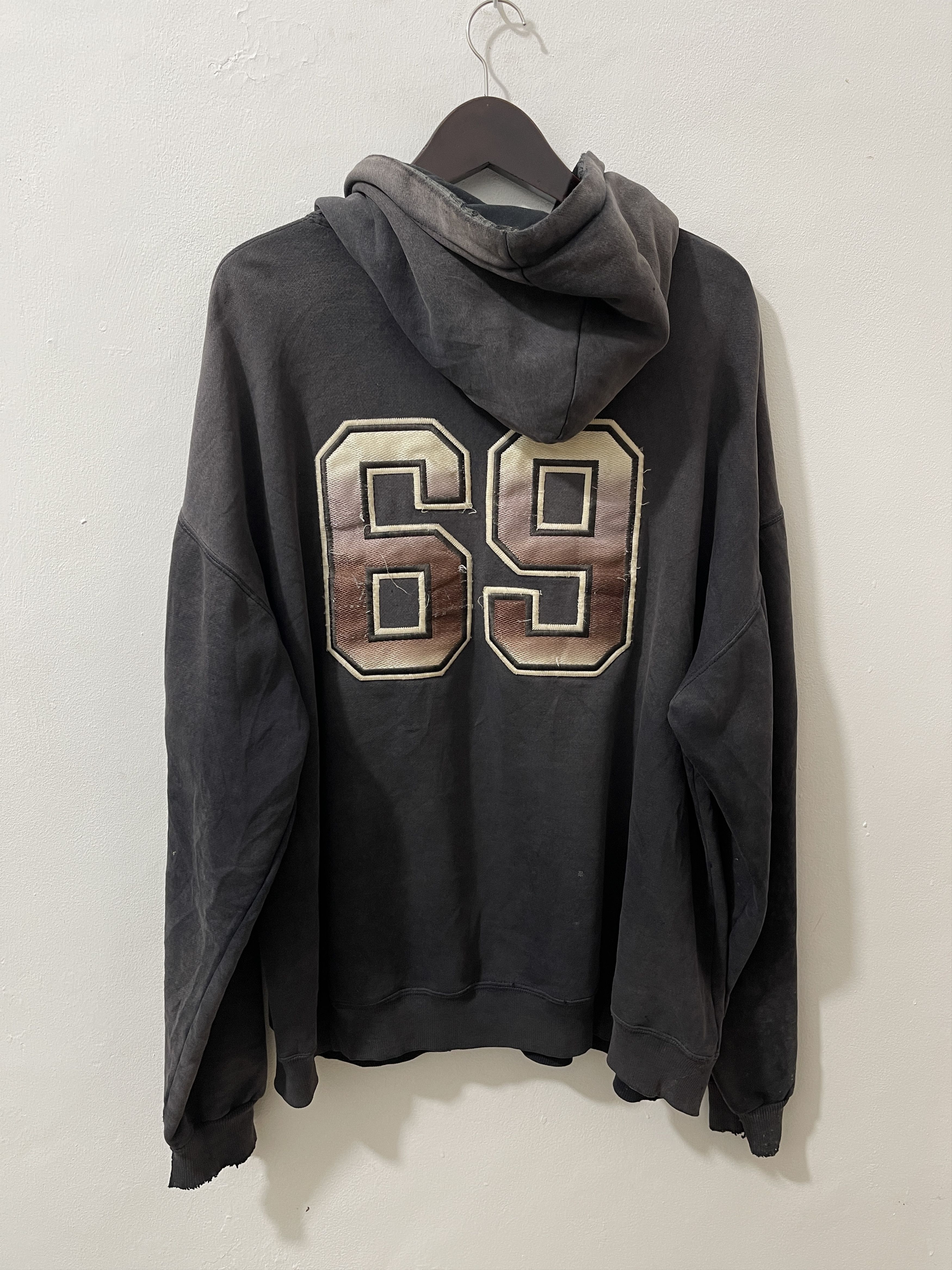 Vintage Playerz 69 Y2k Hiphop Thrashed Sunfade Hoodie Size US XXL / EU 58 / 5 - 7 Thumbnail