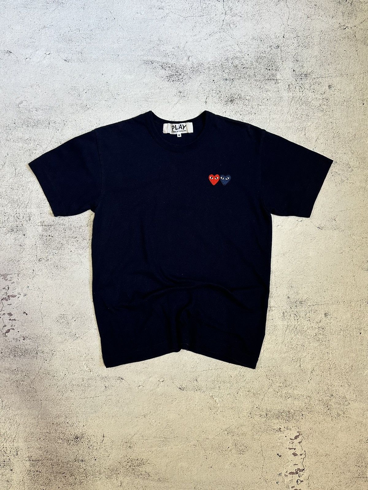 Play Comme Des Garçons Double Heart T Shirt