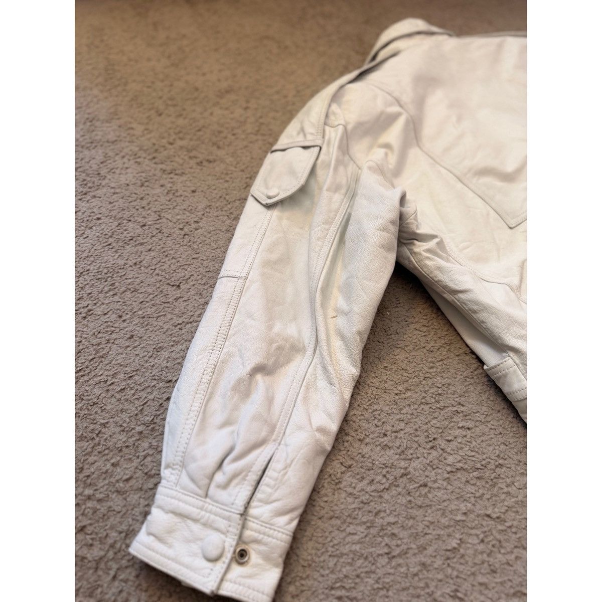 Vintage VINTAGE WHITE WILSONS LEATHER 80’S LEATHER JACKET Size US M / EU 48-50 / 2 - 15 Thumbnail