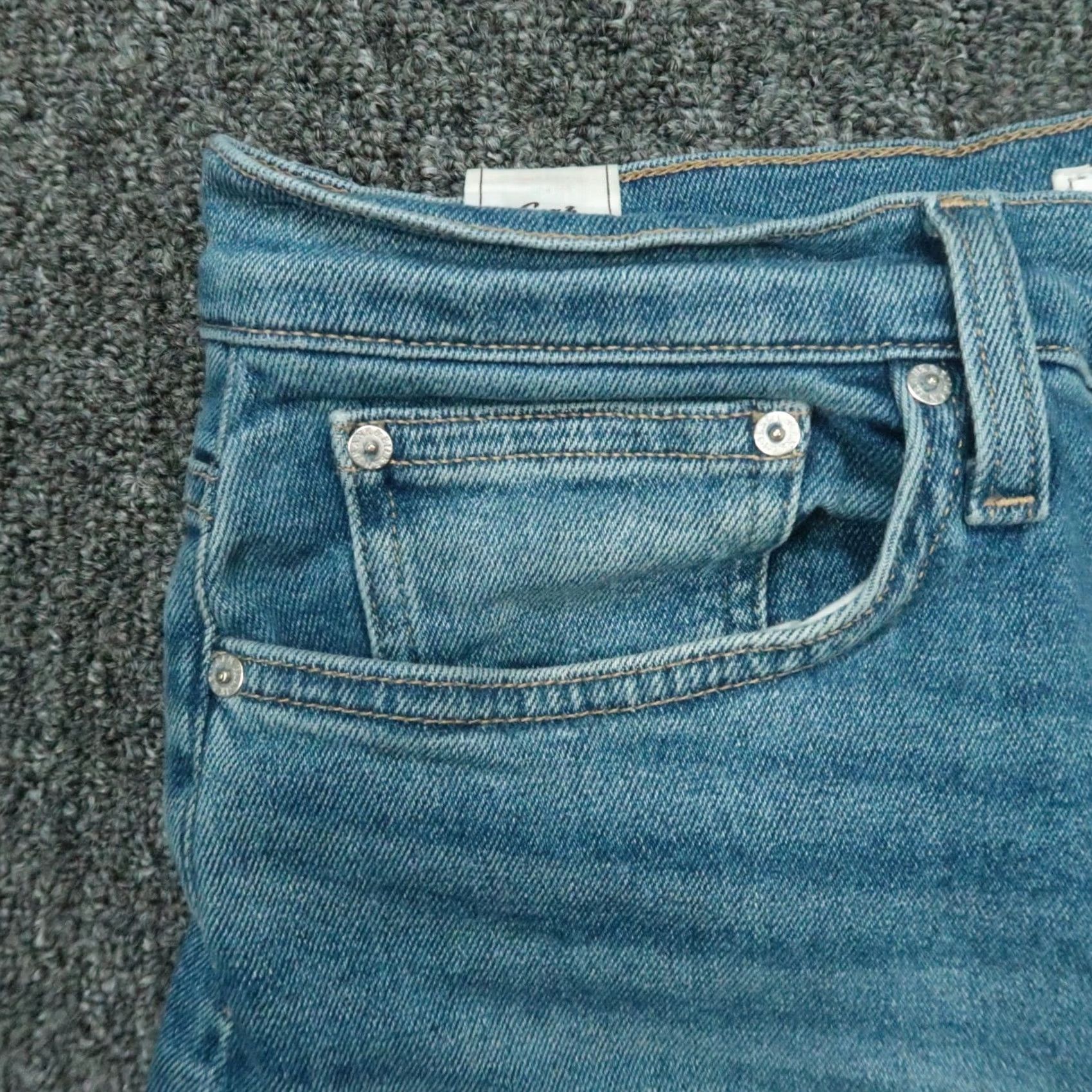 Frank & Eileen Frank Eileen Jeans Womens 31 Blue Cork Frayed Raw Hem Straight 31x26 Size 24" / US 00 / IT 34 - 3 Thumbnail