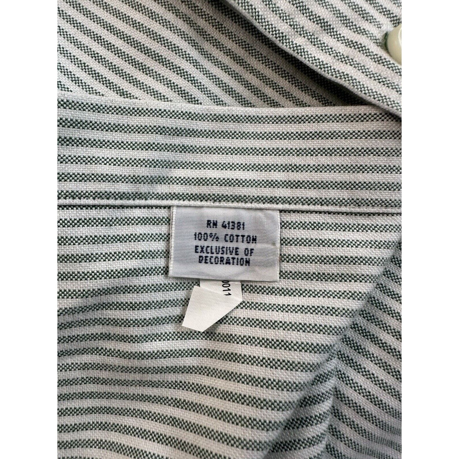 Ralph Lauren Ralph Lauren Custom Fit, XL Shirt Green White Striped/Pony Size US XL / EU 56 / 4 - 6 Thumbnail