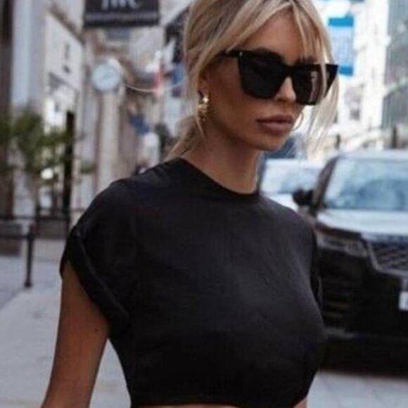Saint Laurent Paris Saint Laurent SL214 KATE 025 Sunglasses Brown Cat Eye Frame Size ONE SIZE - 2 Thumbnail