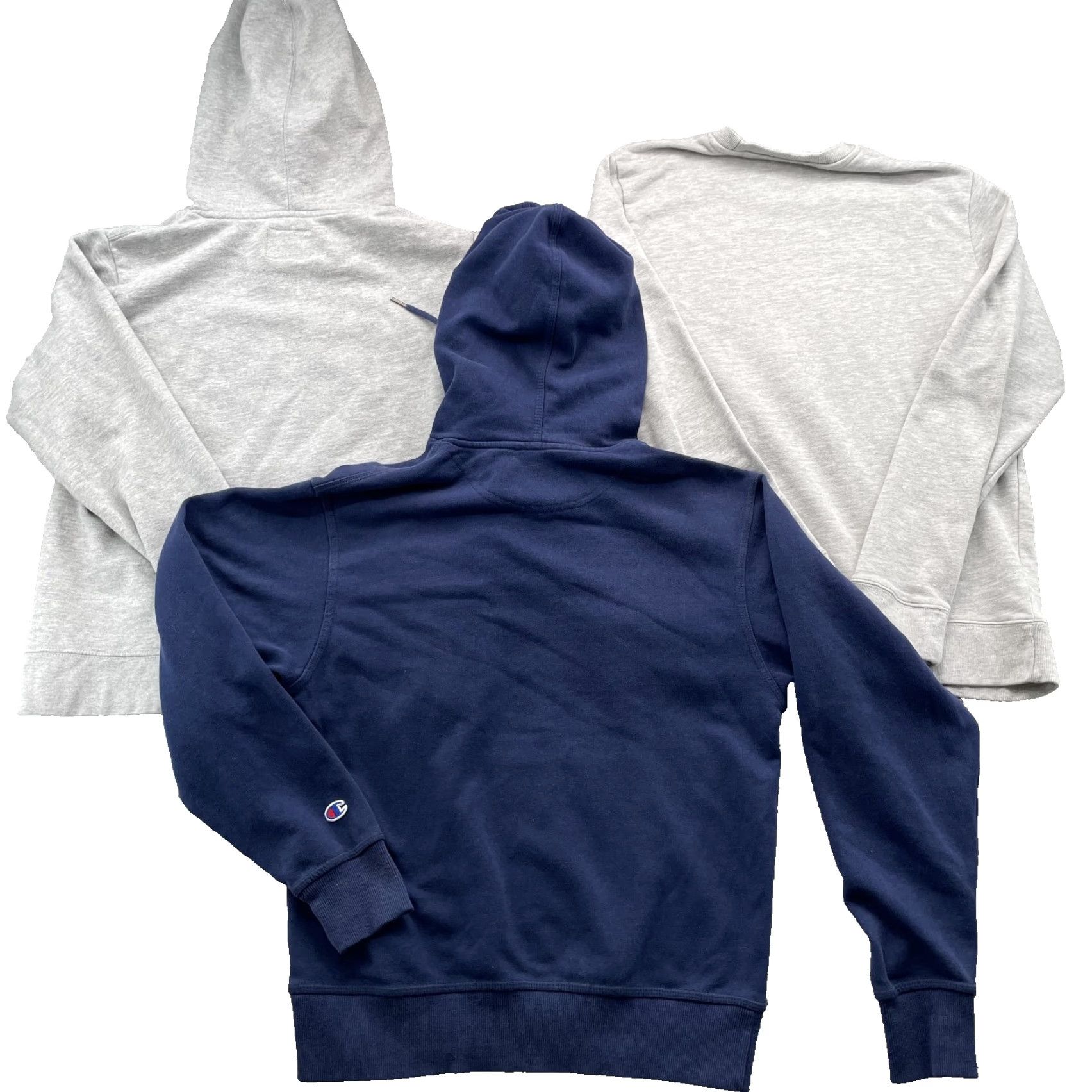 Champion Champion Hoodie Mens Small Gray Blue Sportswear Streetwear Gym 90s Theme Pockets Graphic Print Fleece Mock Neck Pullover Winter Seasonal Casual Size US S / EU 44-46 / 1 - 2 Thumbnail