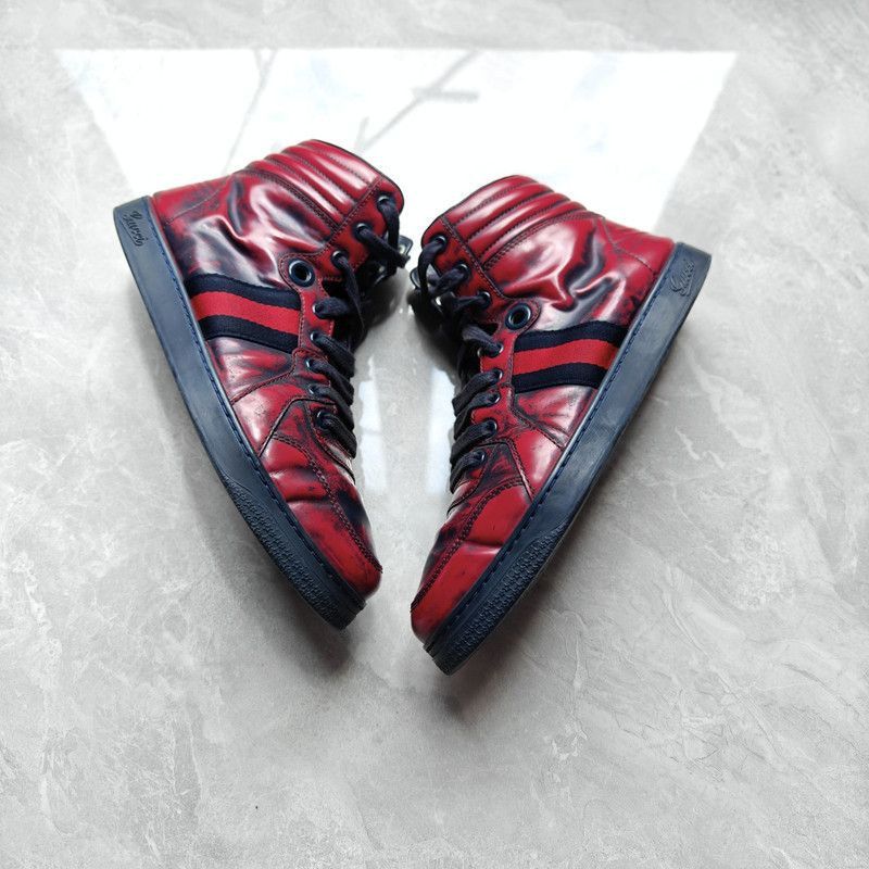 Gucci Gucci Classic High-Top Sneakers in Red and Black Size US 7.5 / EU 40-41 - 8 Thumbnail