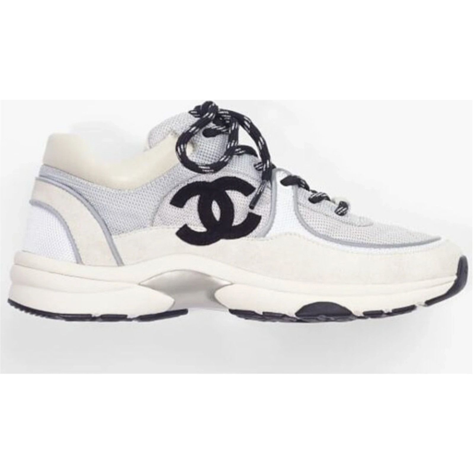 Chanel 21B Suede CC Logo Tie Flat Runner Trainer Sneaker 38.5 Size US 8.5 / IT 38.5 - 1 Thumbnail
