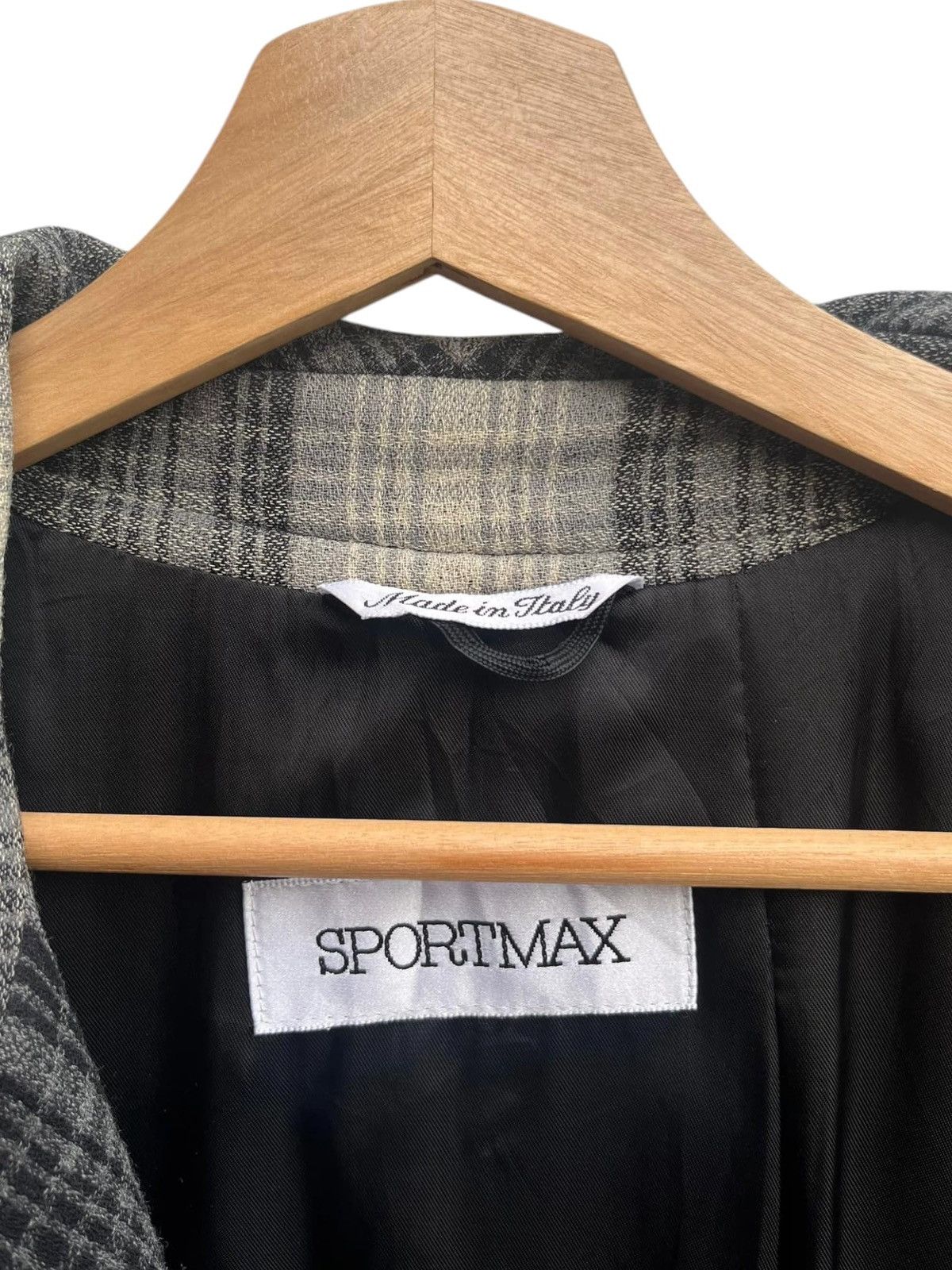 Max Mara Sportmax Plaid Double Breasted Wool Blend Coat Size S / US 4 / IT 40 - 12 Thumbnail