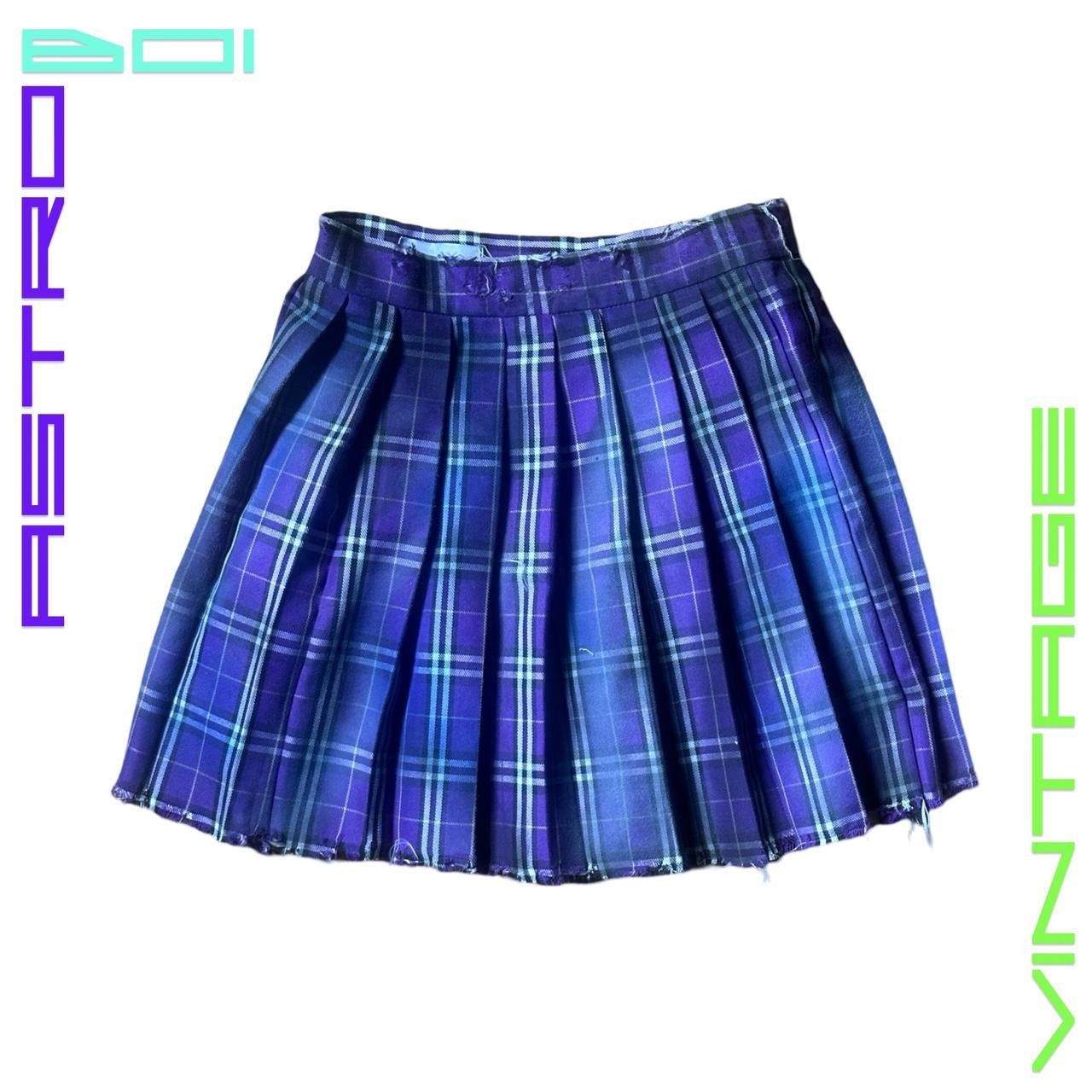 Other × Vintage ASTROBOI* Purple Tartan Schoolgirl Mini Skirt - Medium Size 24" / US 00 / IT 34 - 1 Thumbnail
