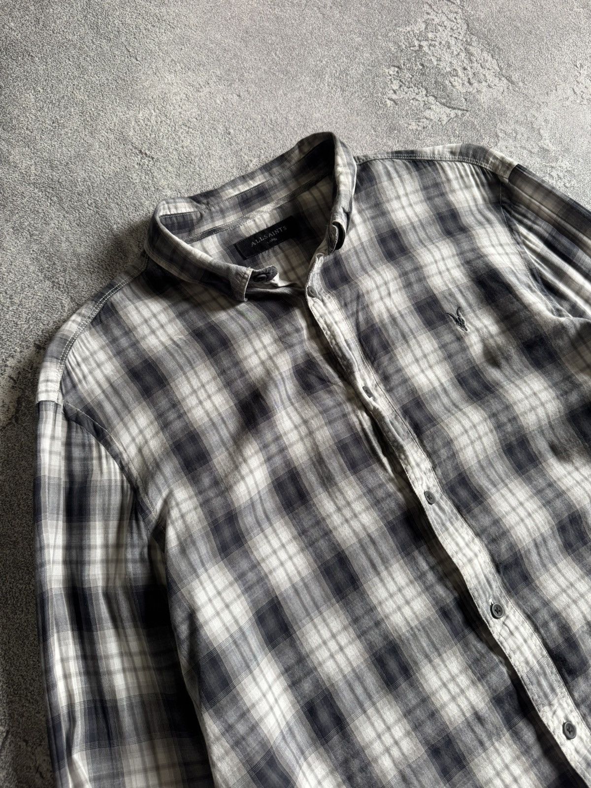Allsaints × Flannel Allsaints L Riverton LS shirt button up Chekered flannel Y2K Size US L / EU 52-54 / 3 - 2 Thumbnail