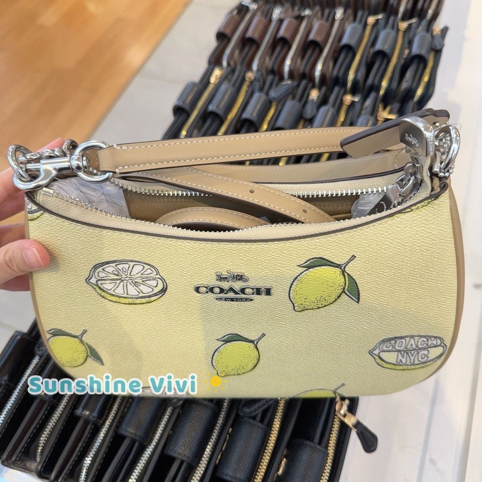 Coach NWT Coach Teri Shoulder Bag With Lemon CBA53 Garden Glade Size ONE SIZE - 4 Thumbnail