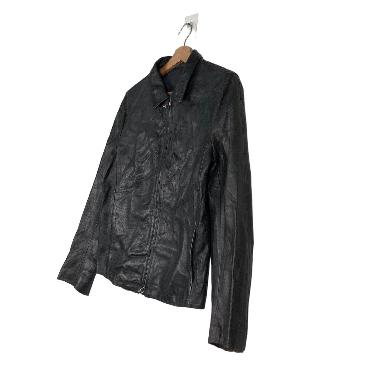 Japanese Brand 🔥Vintage Soft Leather Biker Jacket Kuro Issey Miyake Japan Size US M / EU 48-50 / 2 - 2 Thumbnail