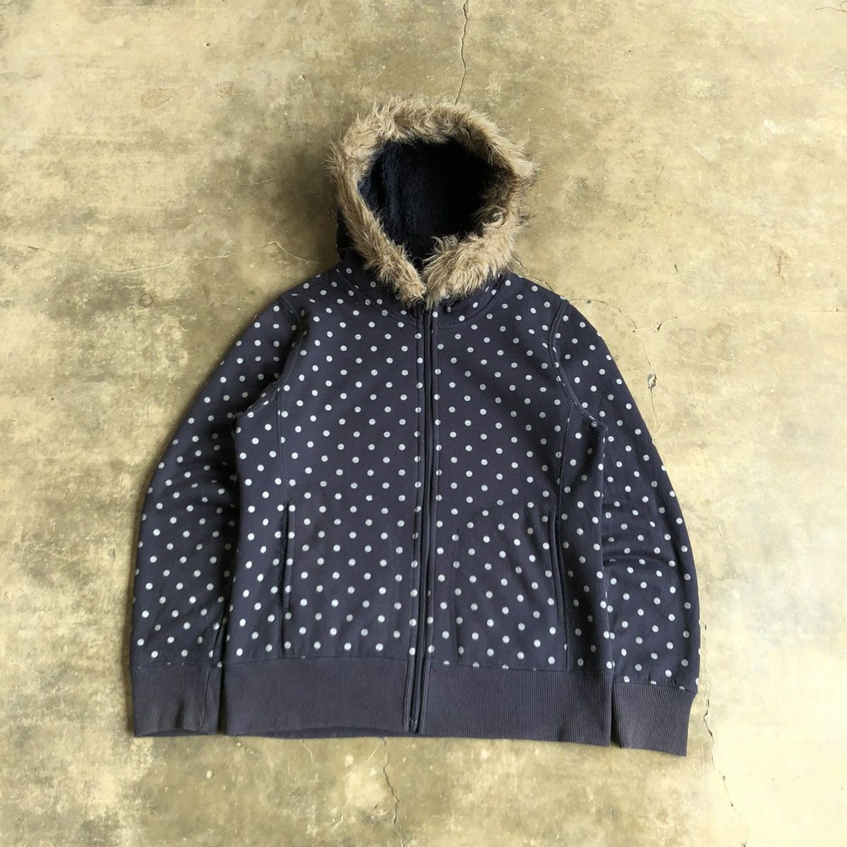 Hysteric Glamour 2000s GU Polkadot Motif Fur Ziphoodie Navy Lgb Ifsixwasnine Size US M / EU 48-50 / 2 - 1 Thumbnail