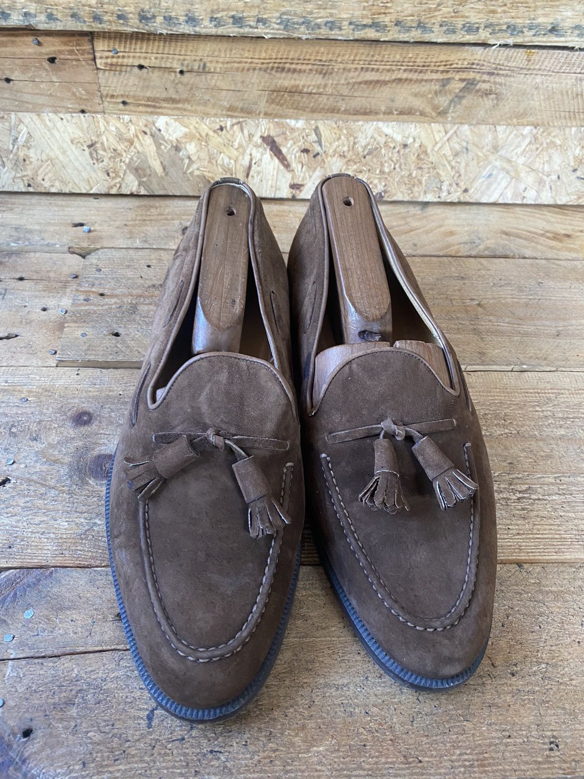 Celine tassel brown leather loafers slip on sz 41