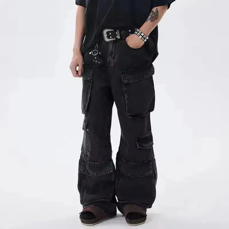 Japanese Brand Heavy vintage wash multi-pocket baggy design jeans Size US 32 / EU 48 - 6 Thumbnail