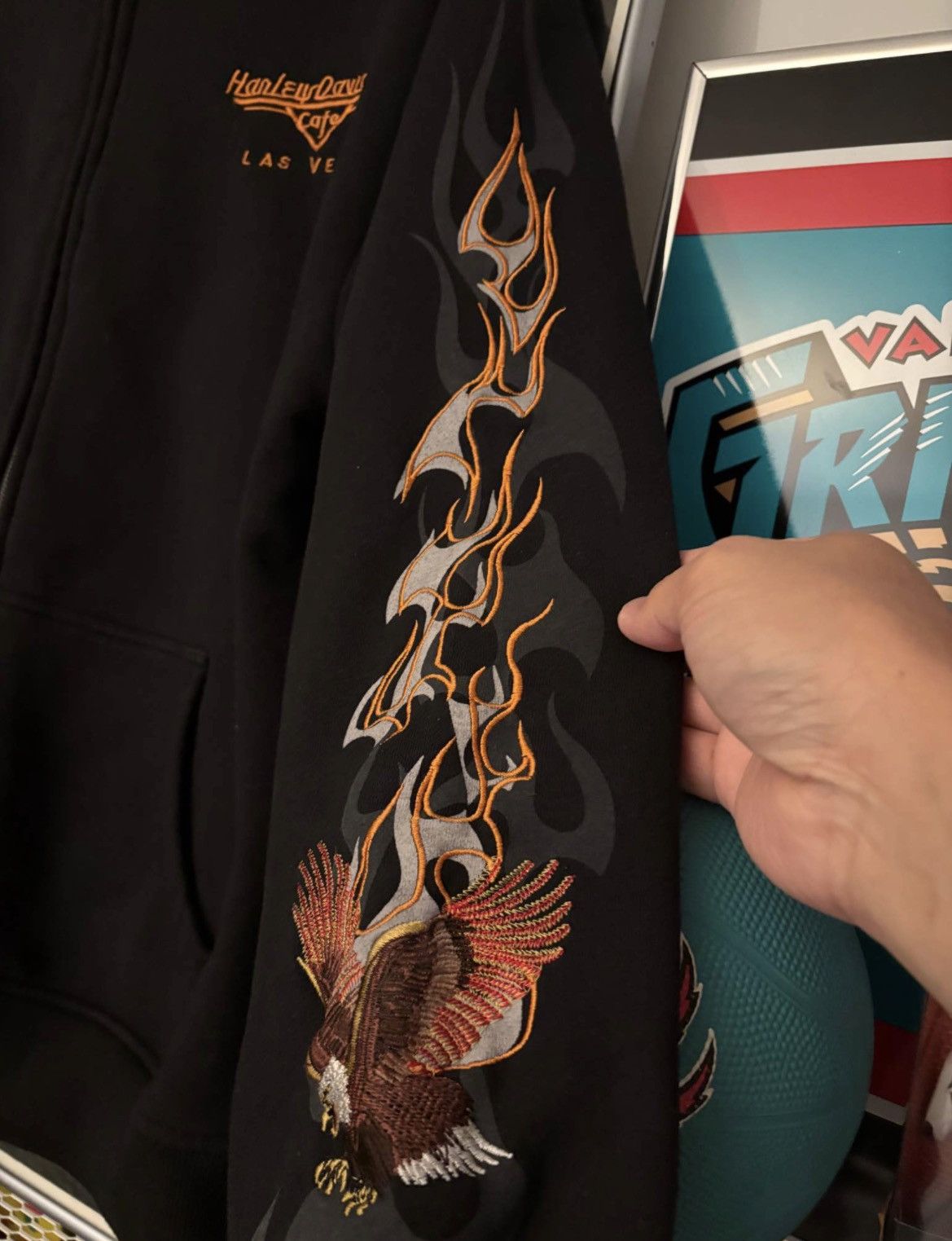 Harley Davidson Vintage Harley Davidson cafe flames hoodie Size US L / EU 52-54 / 3 - 3 Thumbnail