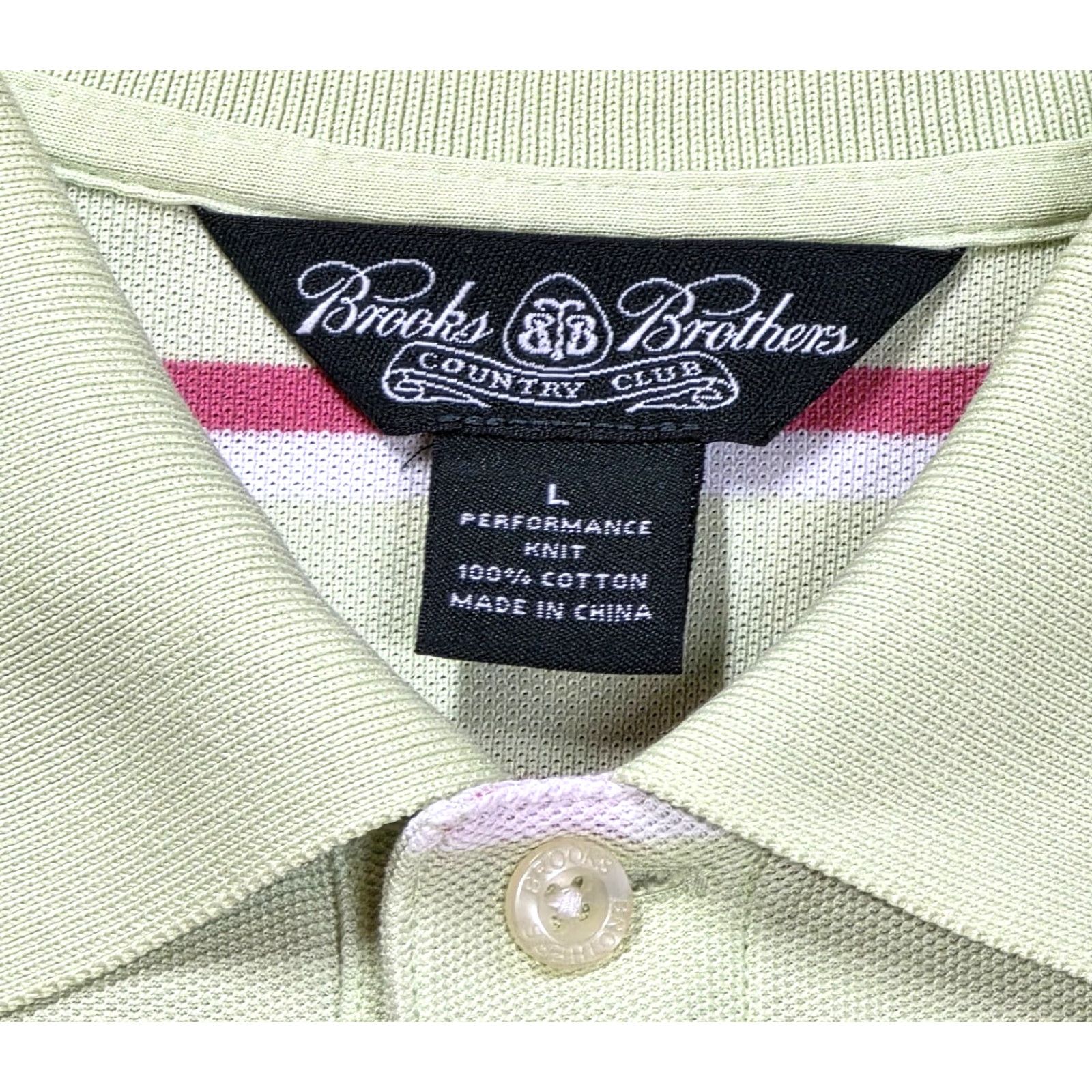 Brooks Brothers Brooks Brothers Polo Short Sleeve Green Pink Stripe L Performance Country Club Mens Polo Size US L / EU 52-54 / 3 - 6 Thumbnail