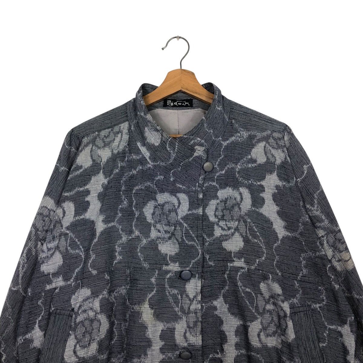 Issey Miyake 📌Vintage Bomber Jacket Quilted Flower Full Print Rich Grey Size US M / EU 48-50 / 2 - 4 Thumbnail