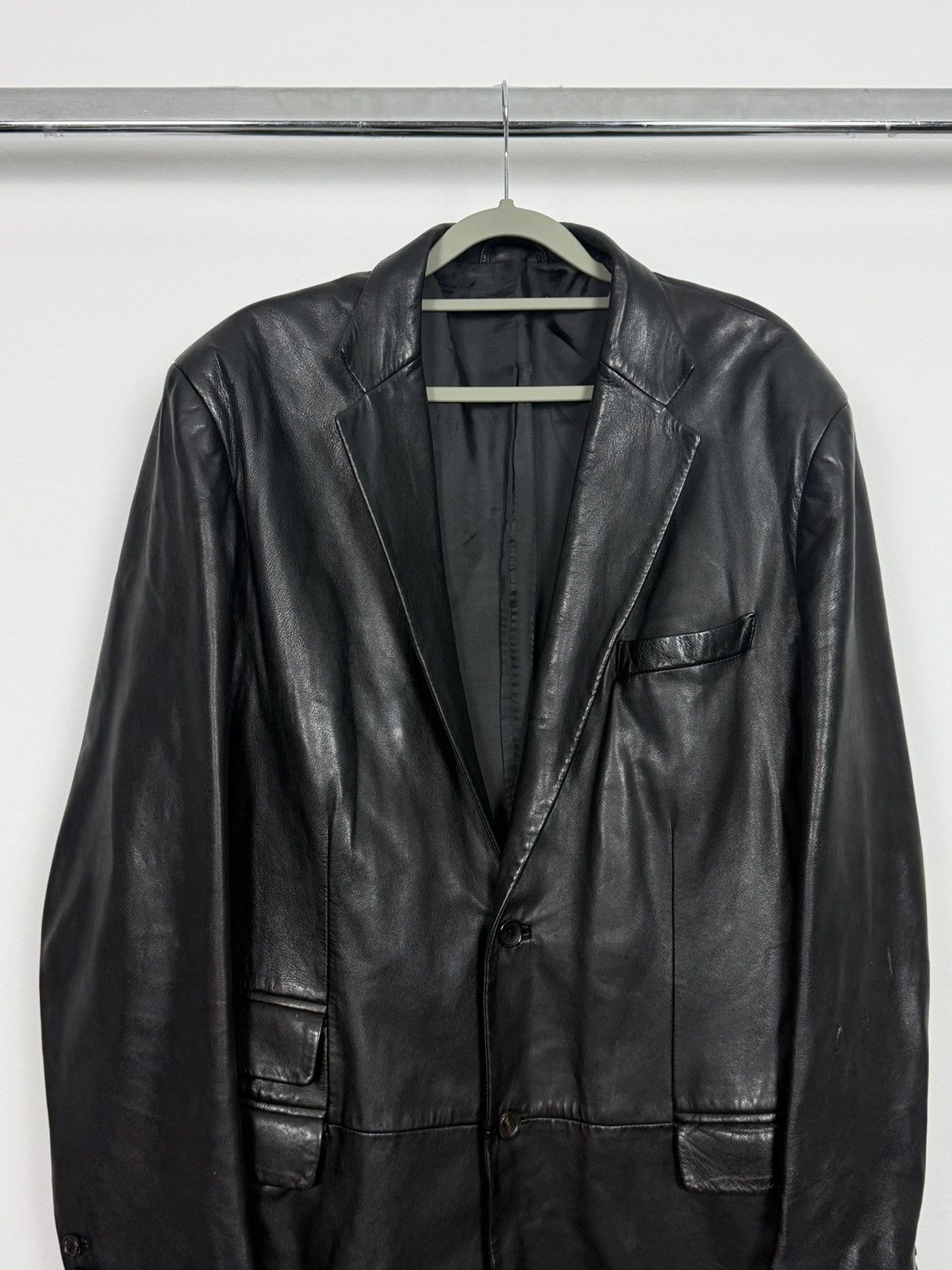 Gucci Gucci By Tom Ford A/W2002 Long Leather Blazer Jacket Size US L / EU 52-54 / 3 - 2 Thumbnail
