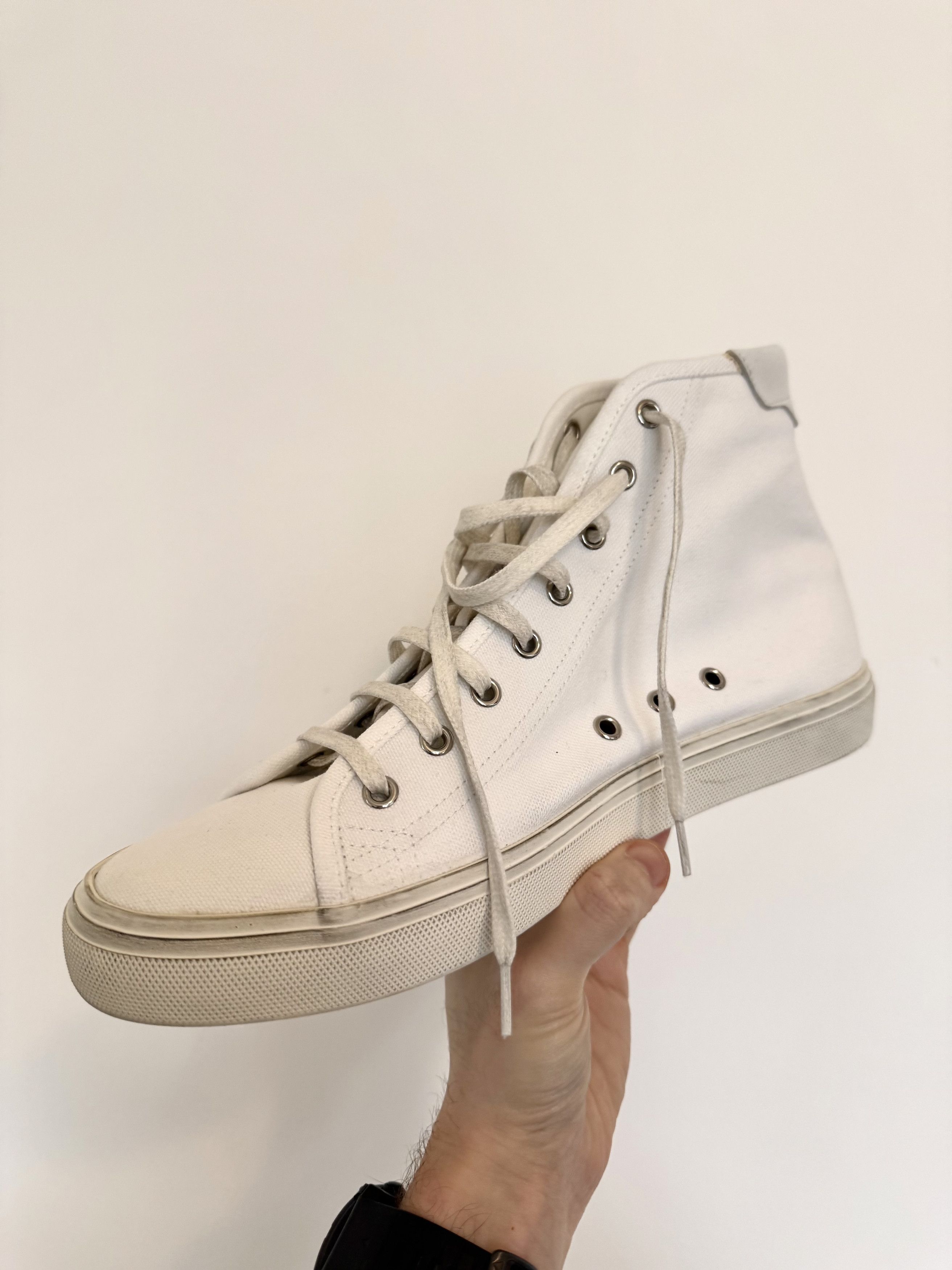 Saint Laurent Paris Saint Laurent Mid-Top Malibu Sneakers in Canvas and Leather Size US 10 / EU 43 - 3 Thumbnail