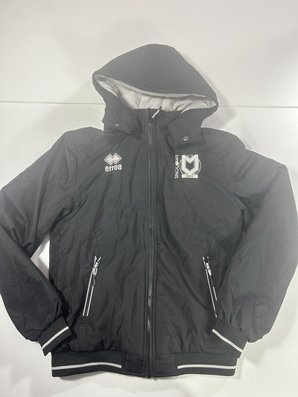 Errea MENS XS ERREA MK DONS BLACK HOODED FOOTBALL JACKET/COAT Size US XS / EU 42 / 0 - 1 Thumbnail