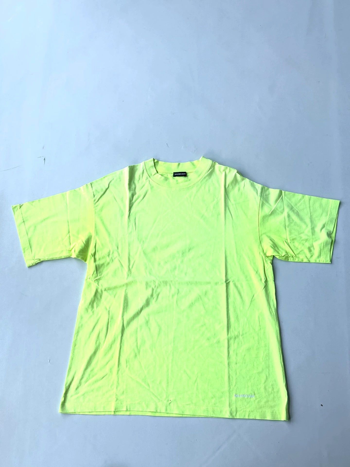 Balenciaga Neon Green Cotton Short Sleeve Tee - dmc