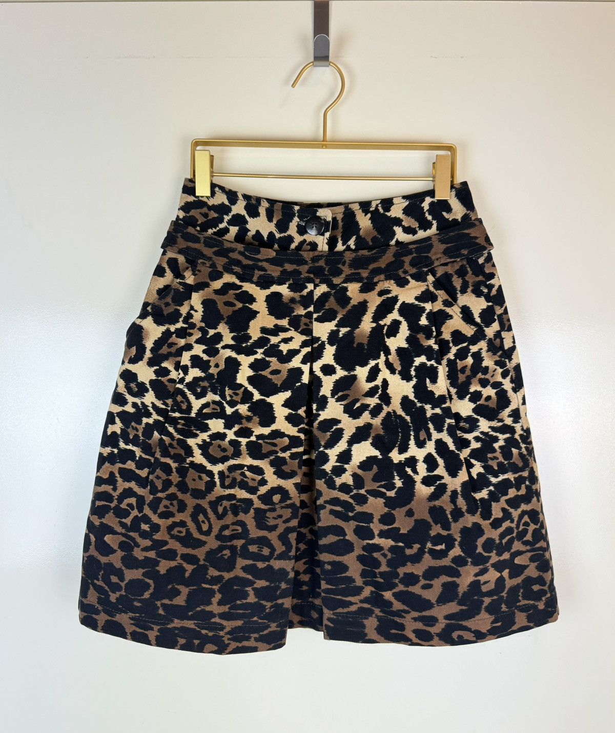 Sportmax Sportmax by Max Mara leopard print mini skirt cotton denim S Size 26" / US 2 / IT 38 - 1 Thumbnail