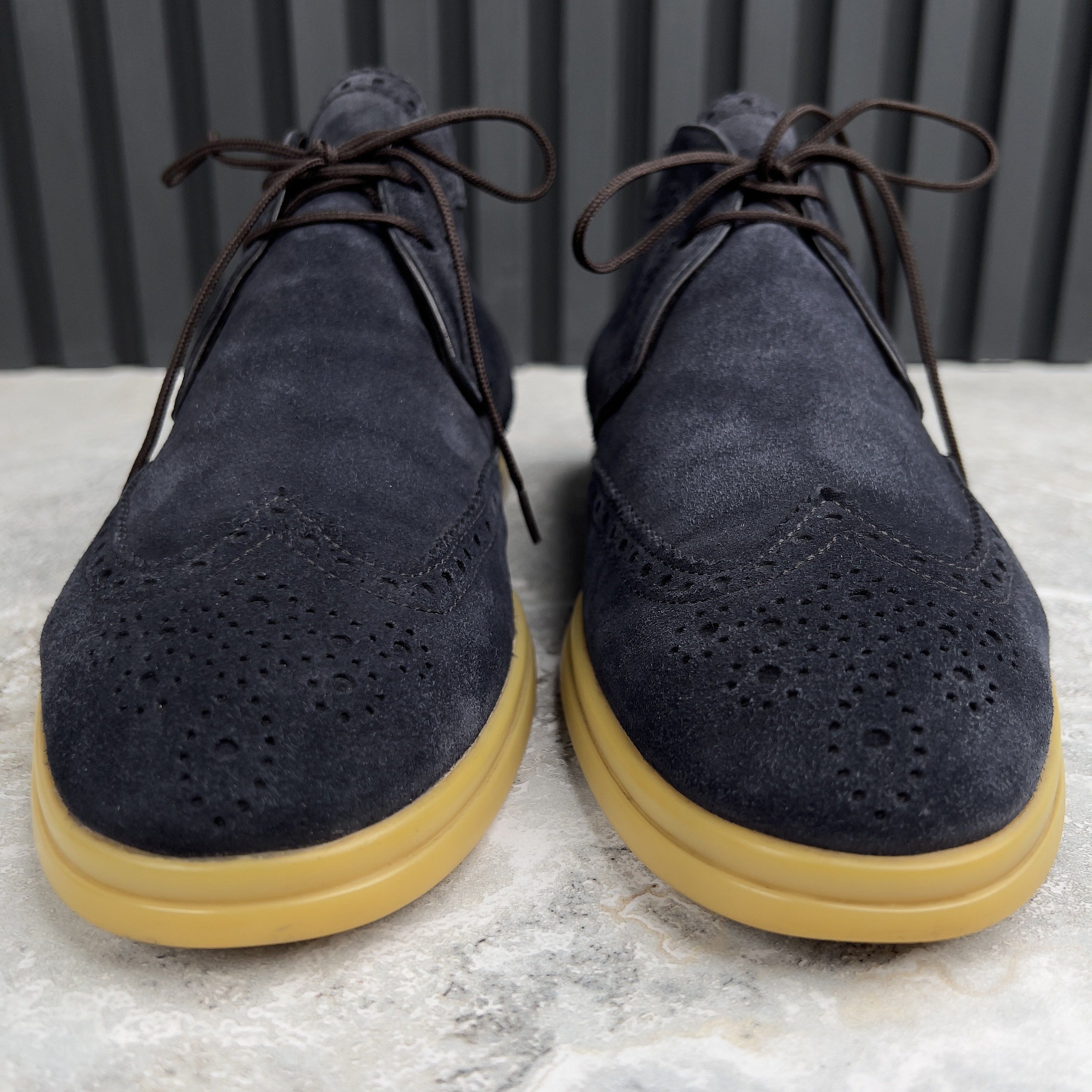 Loro Piana Desert Laced Boots Wing Tip Blue Suede Size US 10 / IT 40 - 3 Thumbnail