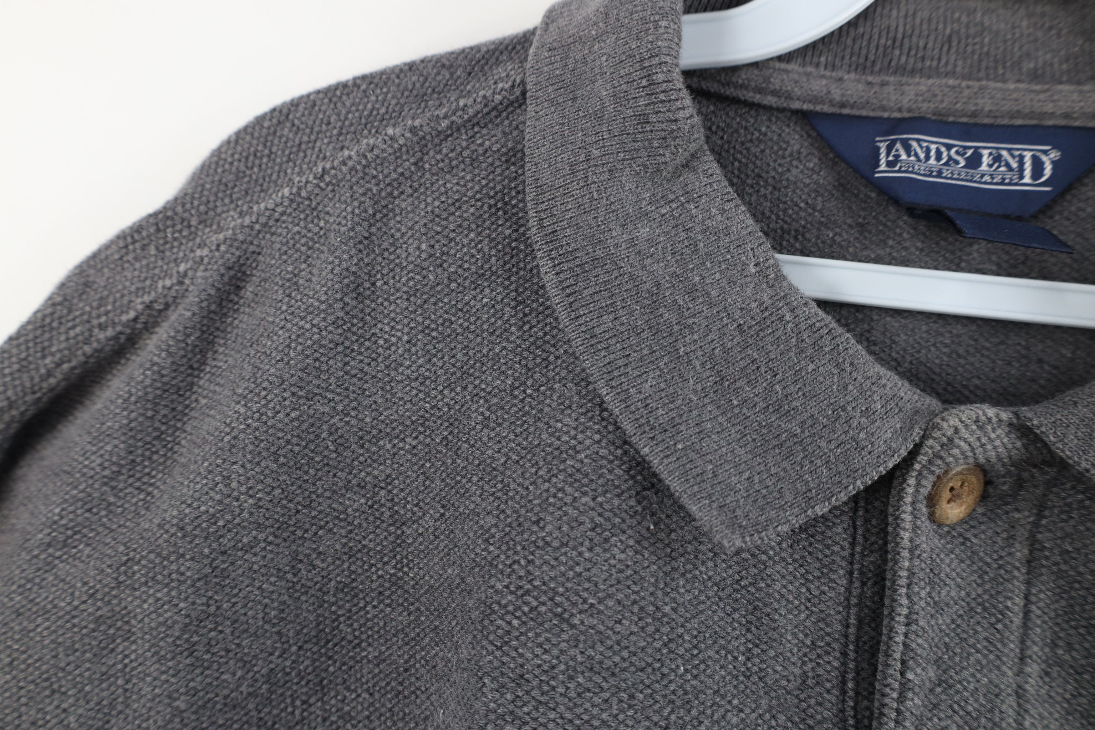 Lands' End Vintage 90s Lands End Heavyweight Weave Long Sleeve Polo USA Size US XL / EU 56 / 4 - 6 Thumbnail