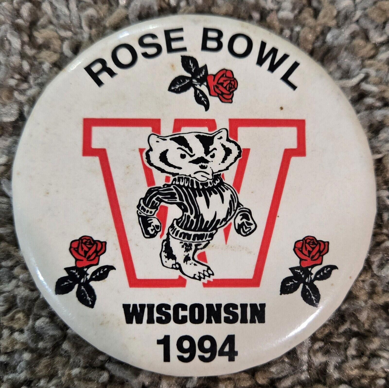 Designer Vintage Wisconsin Badgers 1994 Rose Bowl Champions 3" Button Size ONE SIZE - 1 Thumbnail