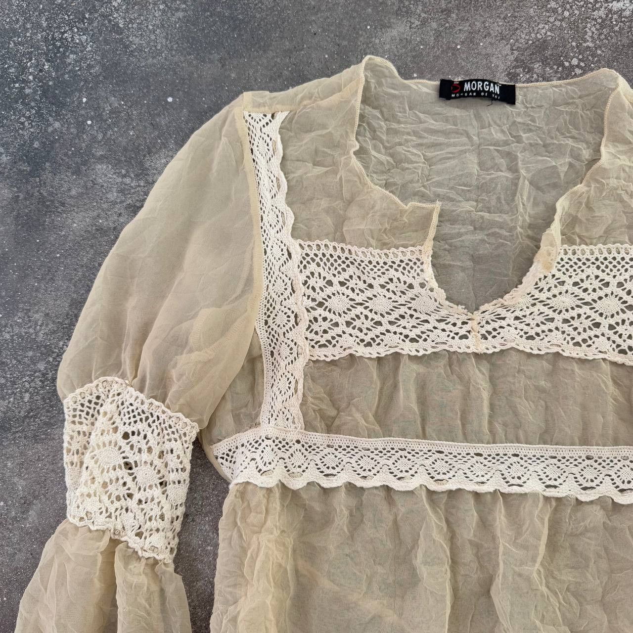 Hysteric Glamour × Japanese Brand × Vintage Morgan de Toi Vintage Silk Sheer Long Sleeve Blouse Size M / US 6-8 / IT 42-44 - 3 Thumbnail